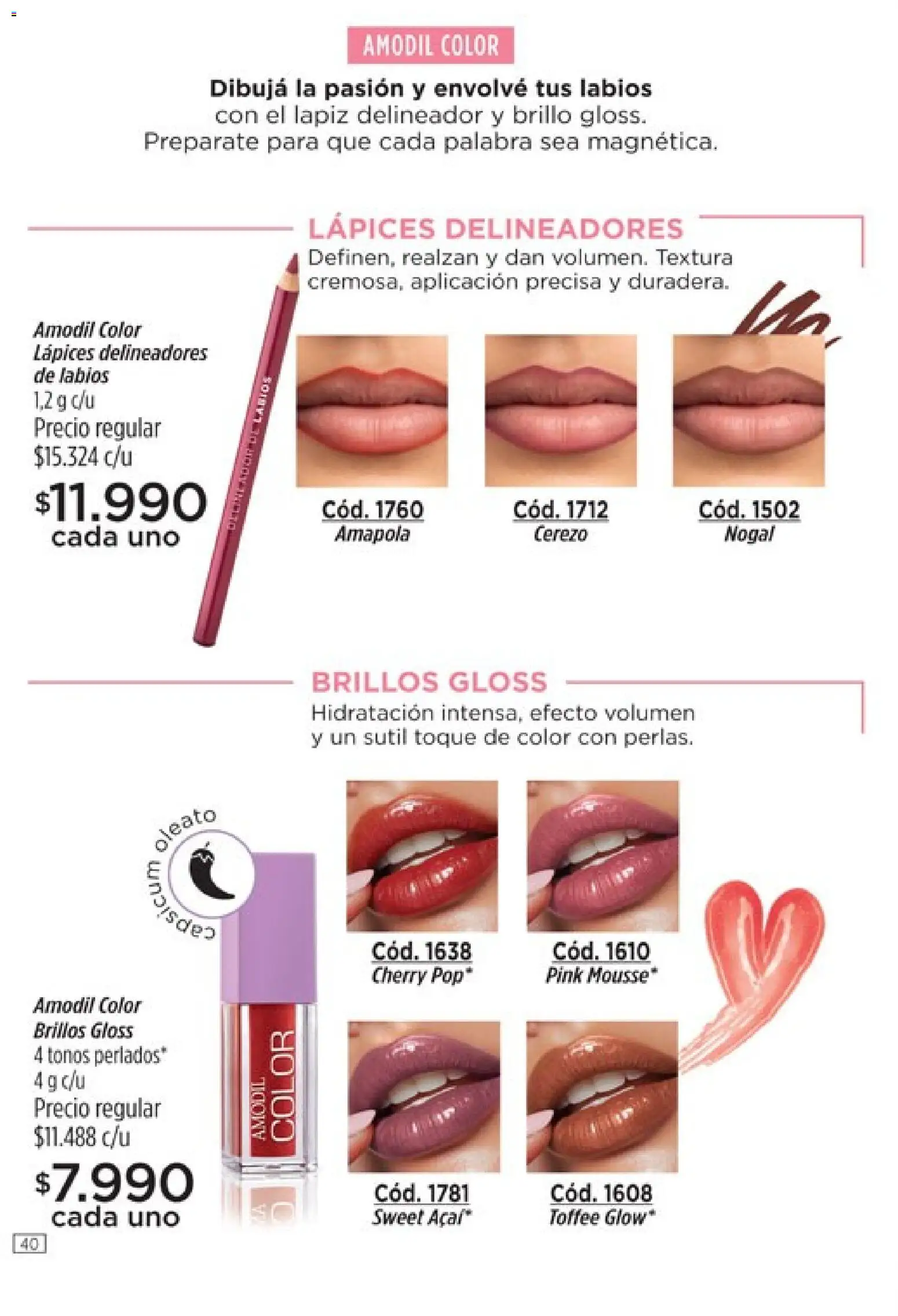 Catálogo Amodil Campaña 2 │ válido desde el 01.02.2026 | Página: 40 | Productos: Delineador, Brillo
