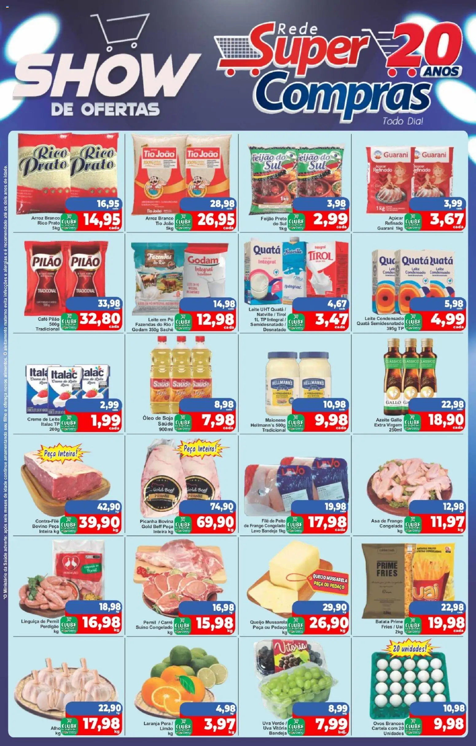Rede Super Compras Folheto - válido de 05.12.2025 | Página: 1 | Produtos: Leite, Café, Maionese, Leite condensado