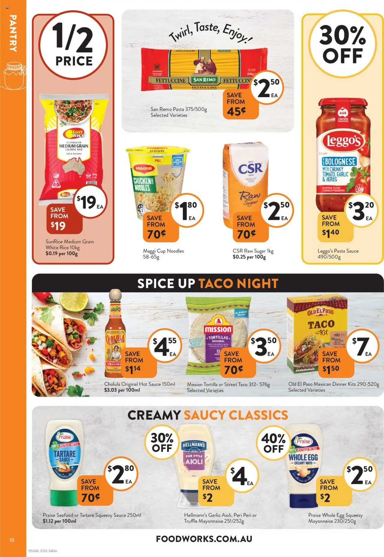 Foodworks catalogue - valid from 10.09.2025 | Page: 18 | Products: Kits, Pasta, Mayonnaise, Sugar