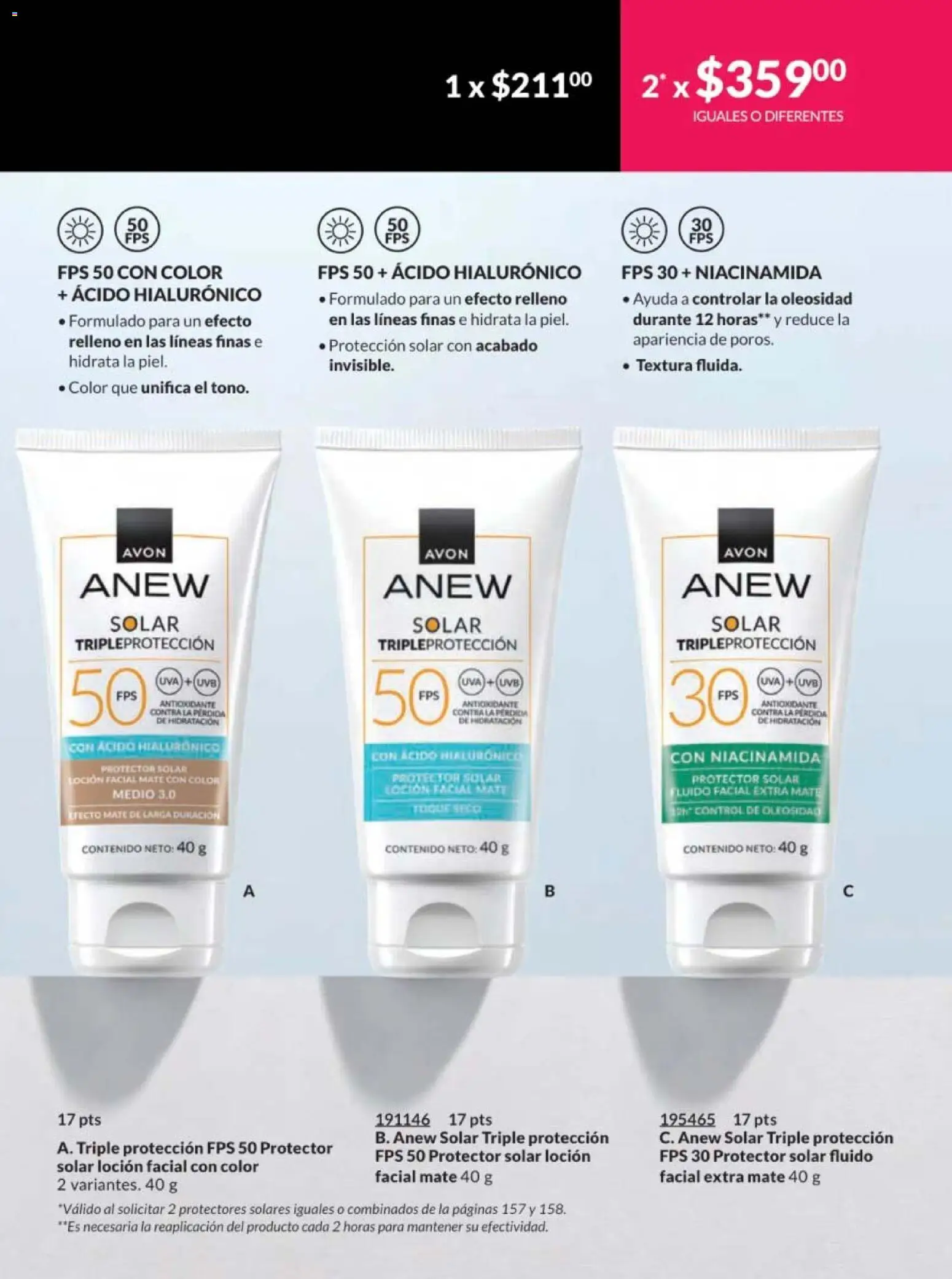 Nuevas ofertas de AVON válidas en toda la República Mexicana desde el 30.01.2026. ¡Encuentra las mejores ofertas en AVON campaña 3 2026! | Página: 151 | Productos: Loción, Uva, Mate, Protector solar
