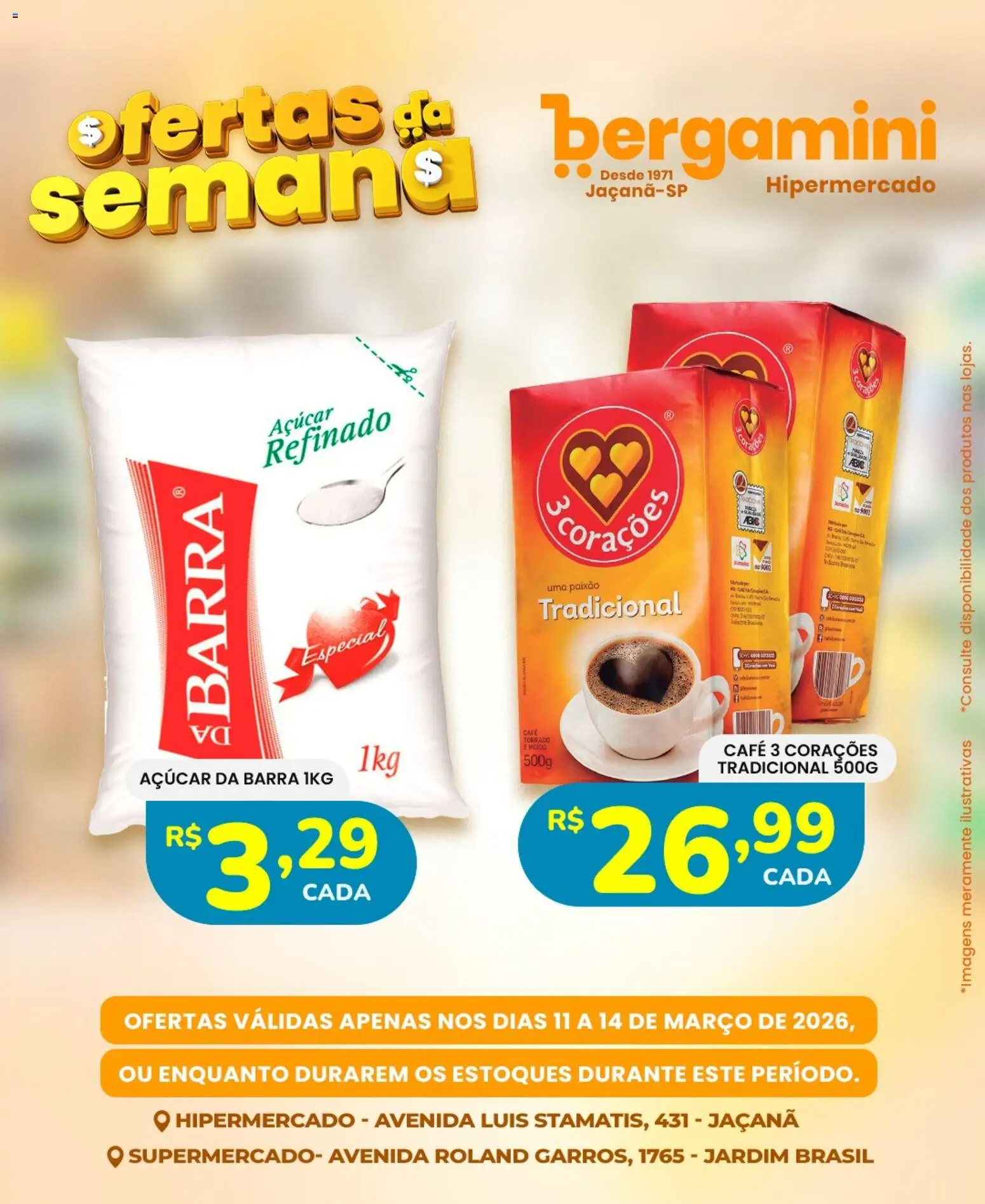 Supermercado Bergamini Folheto - válido de 11.03.2026 | Página: 3 | Produtos: Café, Açúcar