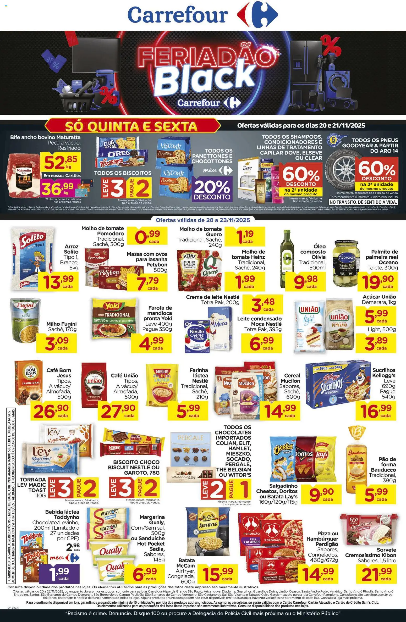 Carrefour Folheto - válido de 20.11.2025 | Página: 1 | Produtos: Mandioca, Creme, Sorvete, Bebida