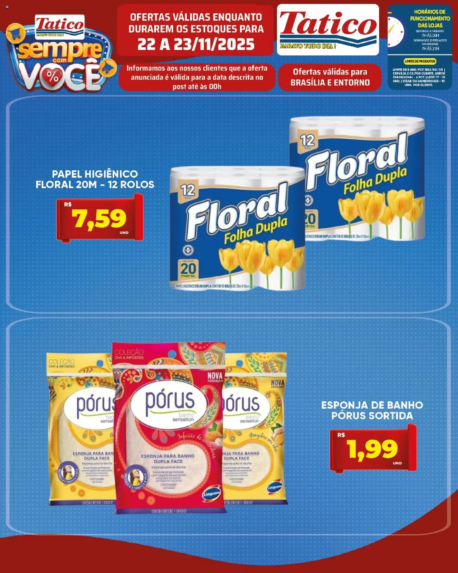 Tatico Folheto - válido de 22.11.2025 | Página: 15 | Produtos: Esponja, Chá, Hambúrguer, Papel higiênico