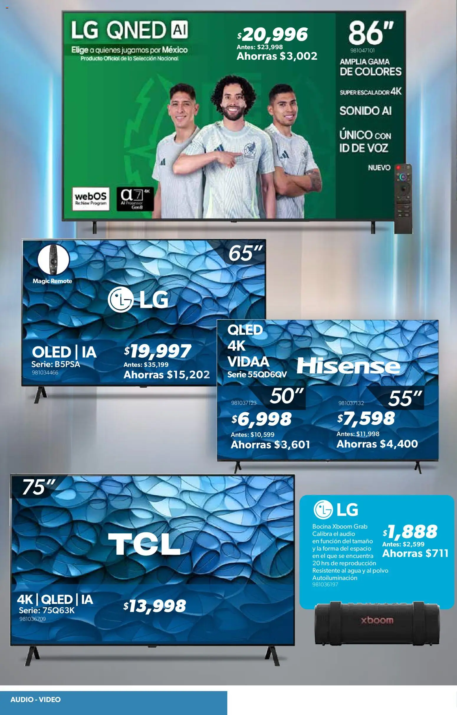 Nuevas ofertas de Sam's Club válidas en toda la República Mexicana desde el 03.03.2026. ¡Encuentra las mejores ofertas en Sam's Club catálogo! | Página: 28 | Productos: Agua, Audio, Bocina, Video