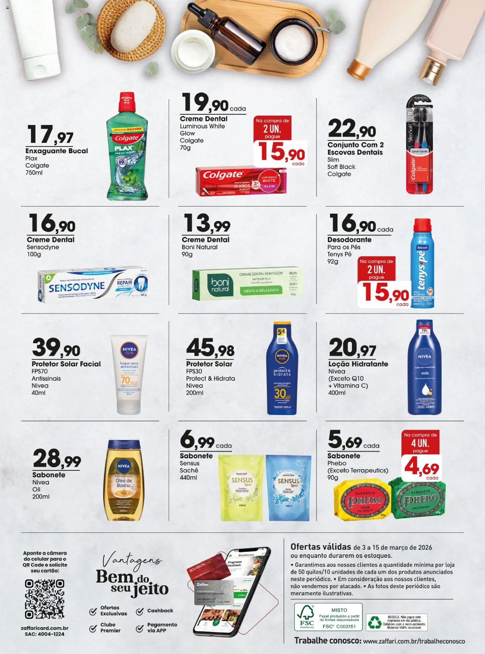 Zaffari Folheto - válido de 03.03.2026 | Página: 22 | Produtos: Desodorante, Enxaguante bucal, Bourbon, Creme dental