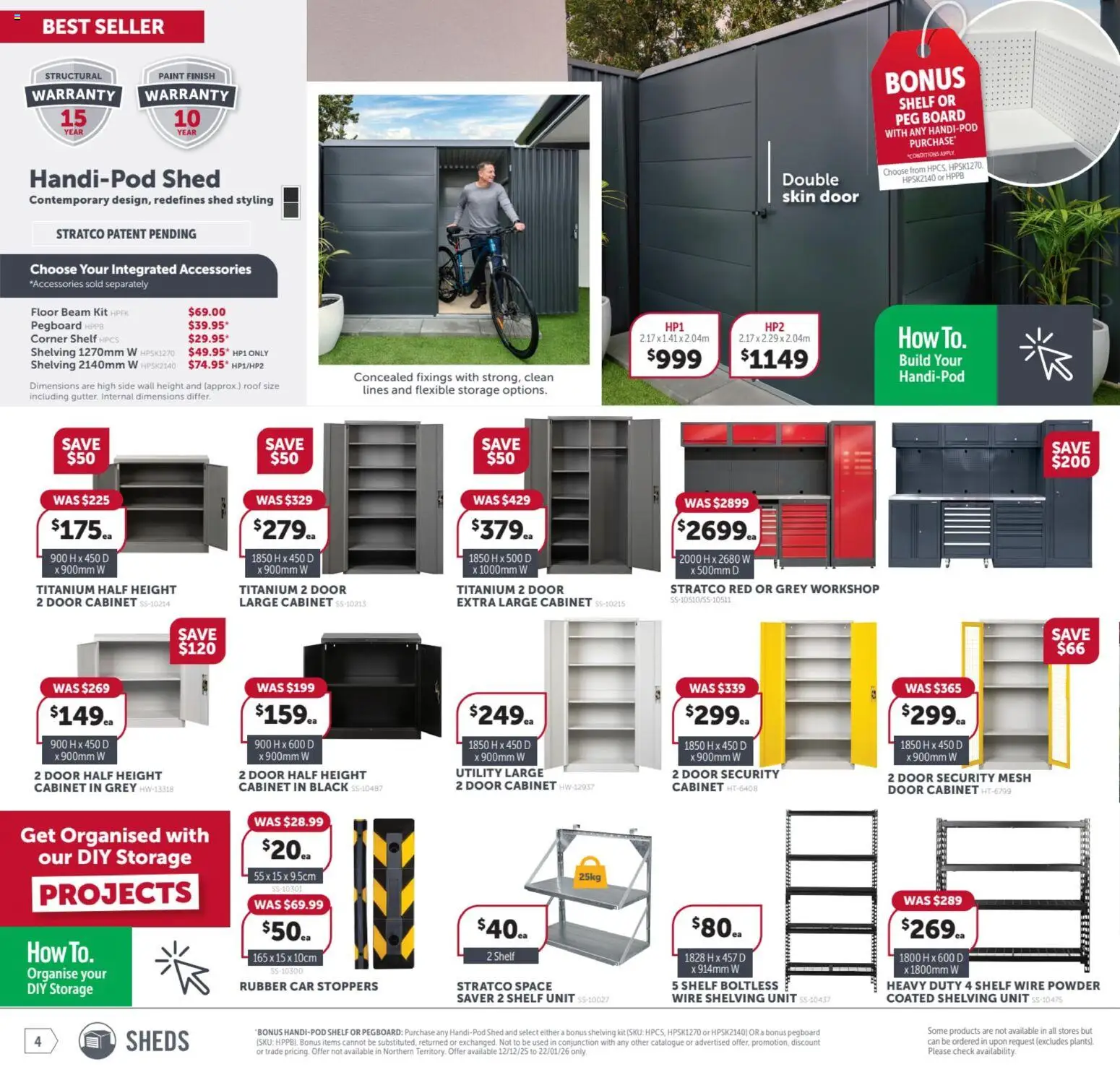 Stratco catalogue - valid from 12.12.2025 | Page: 4 | Products: Shelf, Door, Powder, Accessories