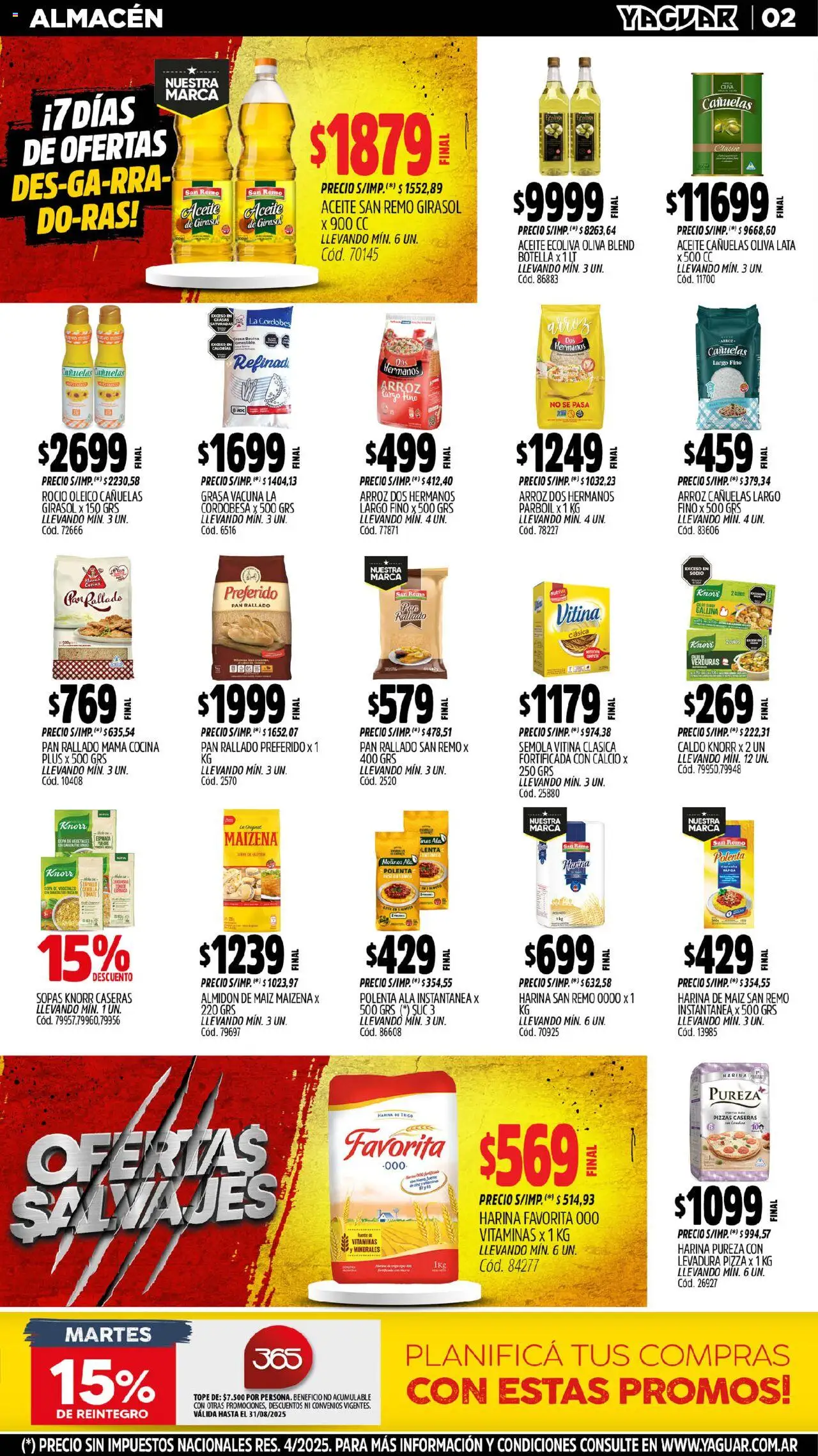 Yaguar - Neuquén │ válido desde el 11.08.2025 | Página: 2 | Productos: Cocina, Harina, Maiz, Sopa