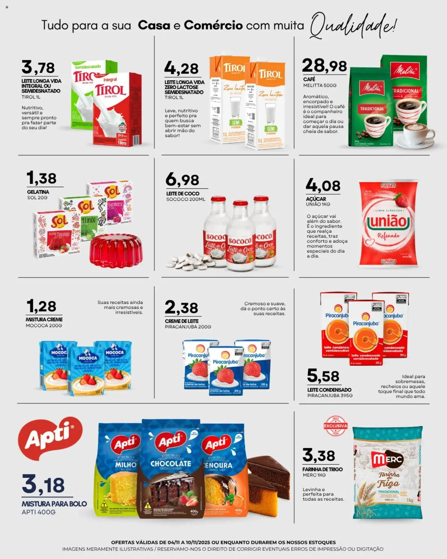 Mercadão Atacadista Folheto - válido de 04.11.2025 | Página: 8 | Produtos: Coco, Leite, Café, Creme