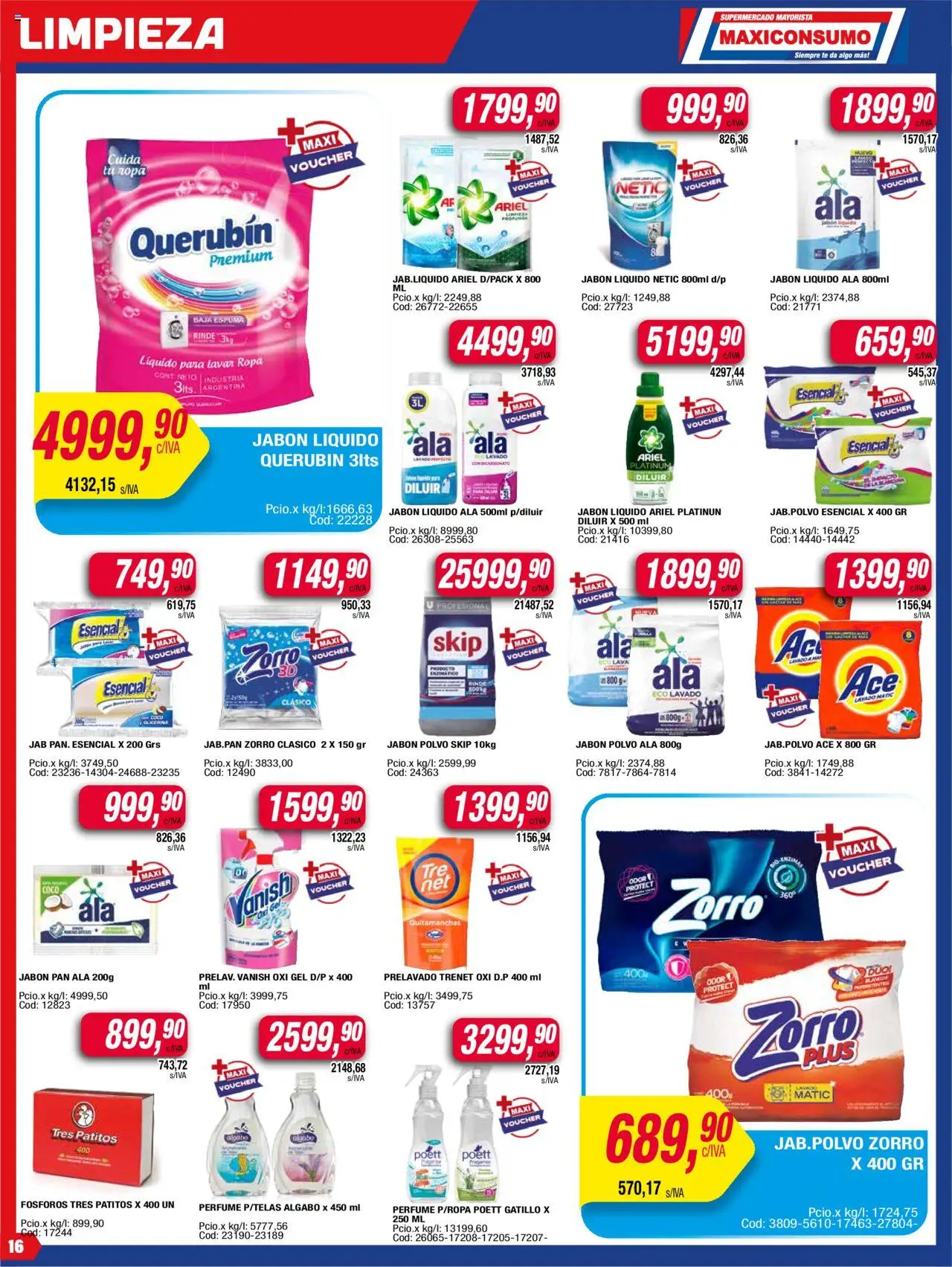 Maxiconsumo ofertas │ válido desde el 23.06.2025 | Página: 16 | Productos: Polvo, Espuma, Ropa, Cava