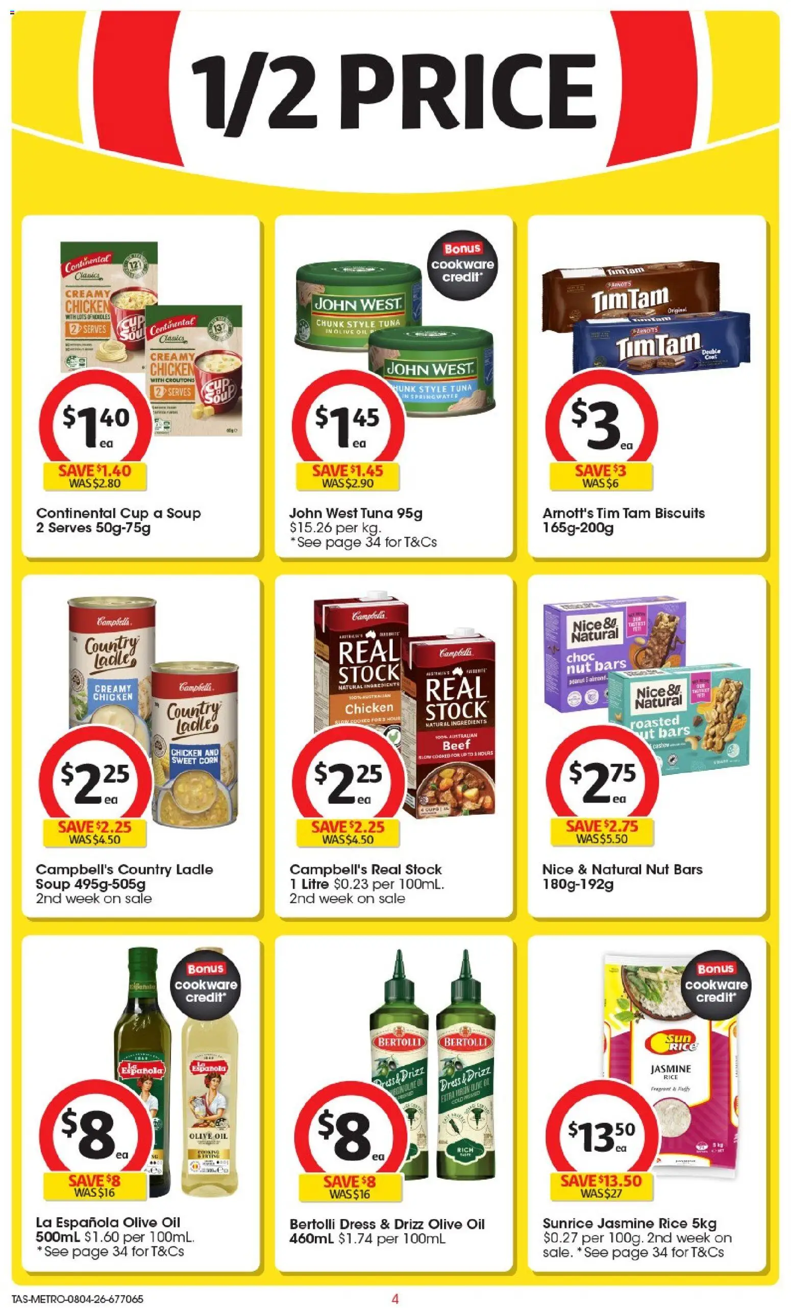 Coles catalogue - valid from 08.04.2026 | Page: 4 | Products: Oil, Cookware, Dress, Soup
