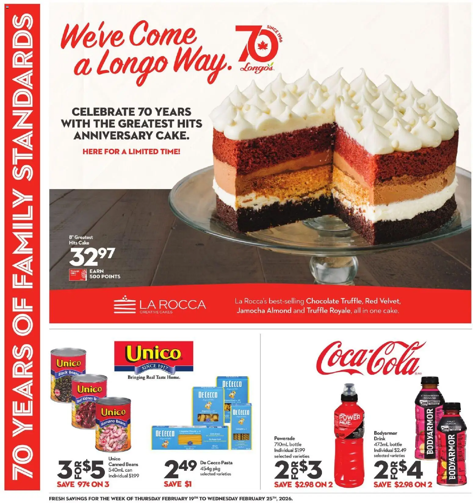 Longo's flyer valid from 19.02.2026 | Page: 6 | Products: Pasta, Chocolate