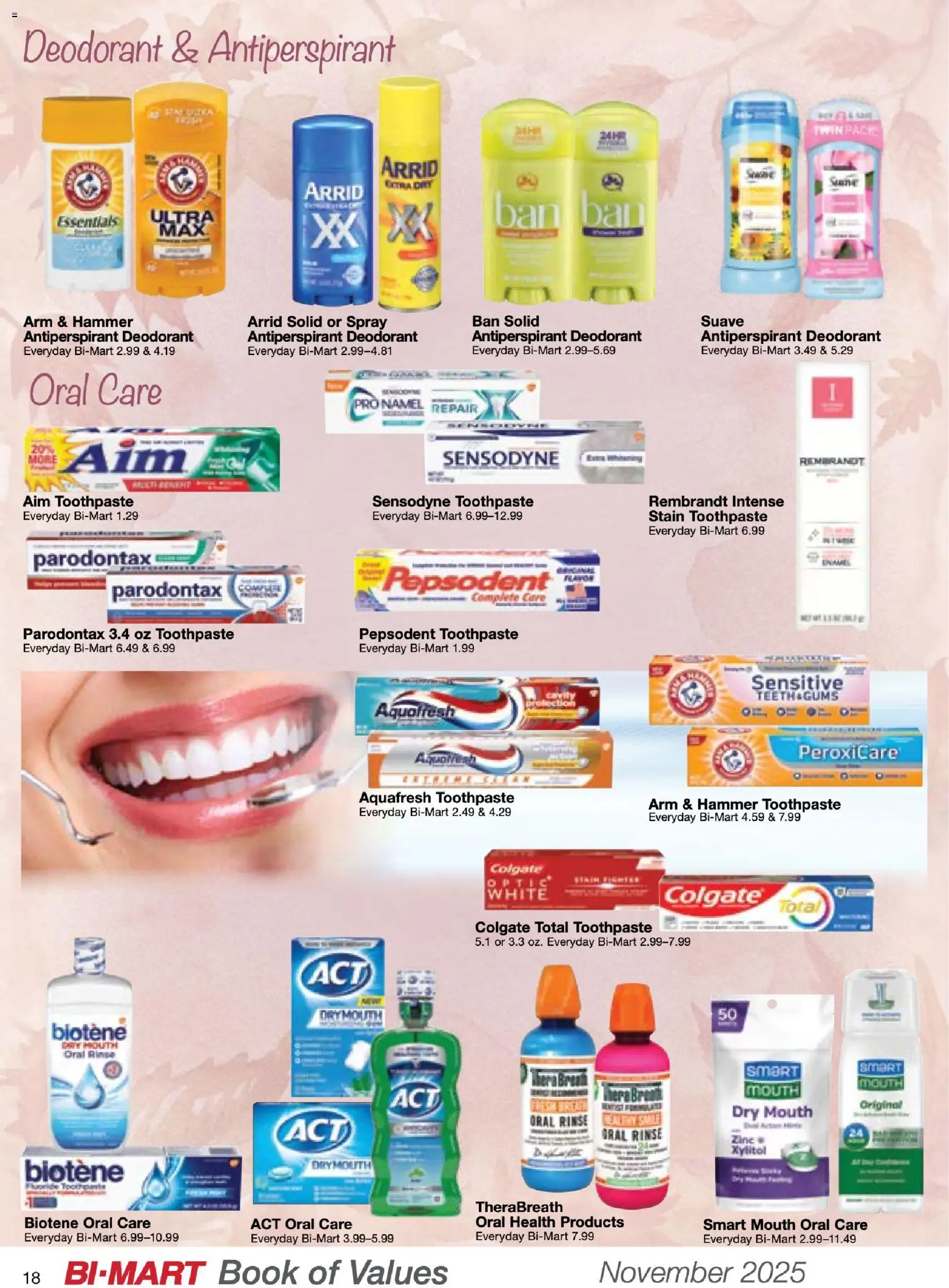 Bi-Mart November Health & Beauty Book of Values - valid from 01.11.2025 | Page: 18 | Products: Hammer, Bread, Antiperspirant, Toothpaste