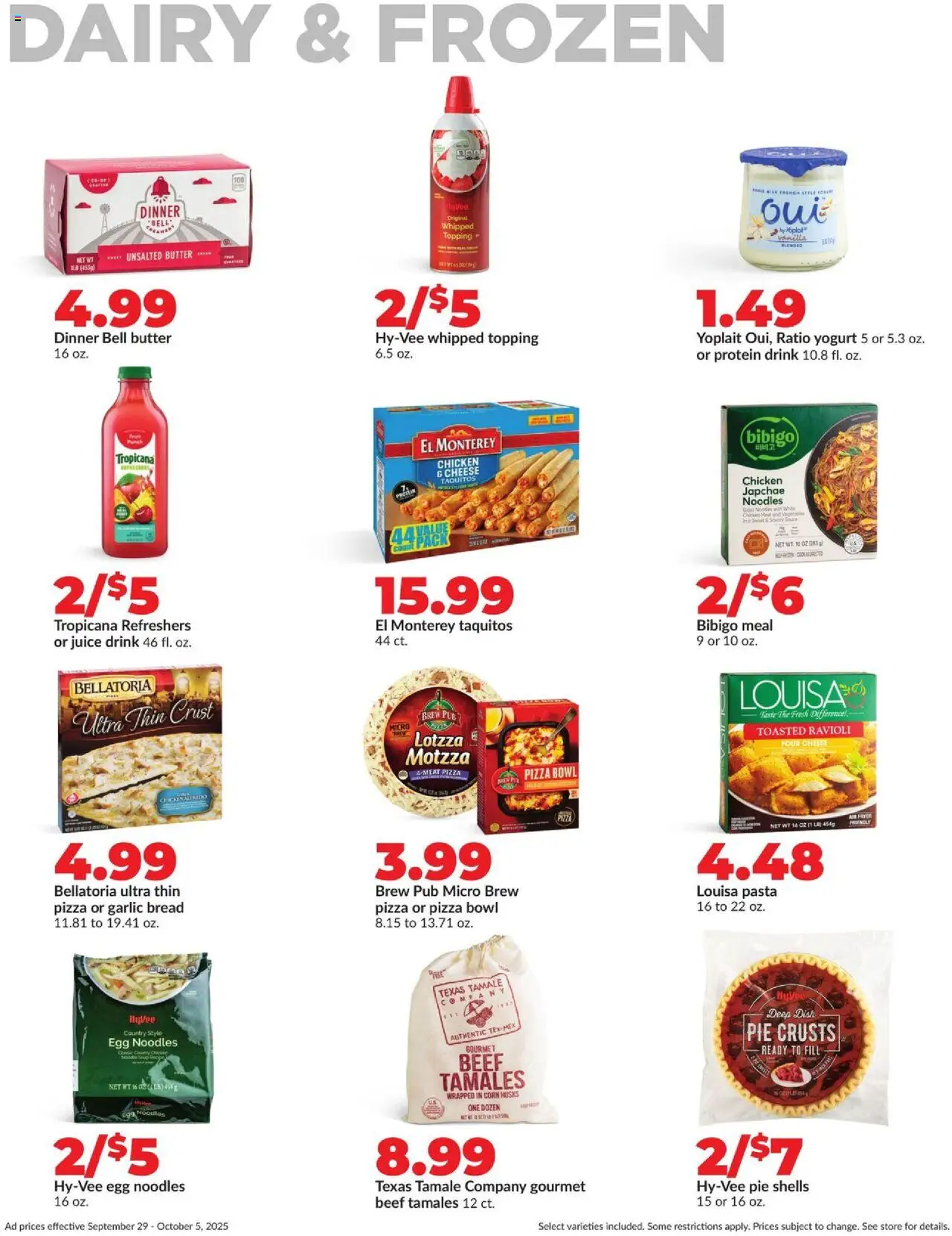 HyVee Weekly Ad - valid from 29.09.2025 | Page: 20 | Products: Butter, Cheese, Noodles, Pasta