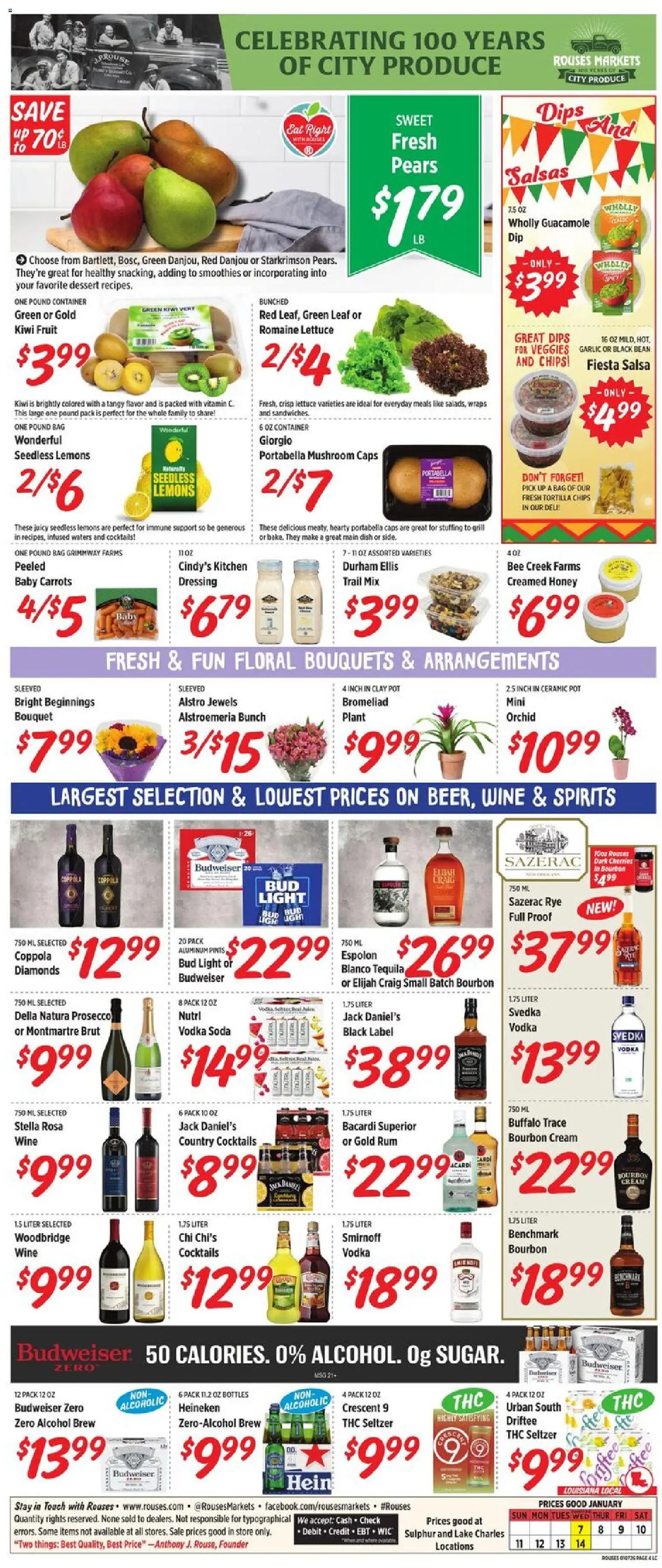 Rouses Weekly Ad - valid from 07.01.2026 | Page: 8 | Products: Wine, Chips, Cream, Bag