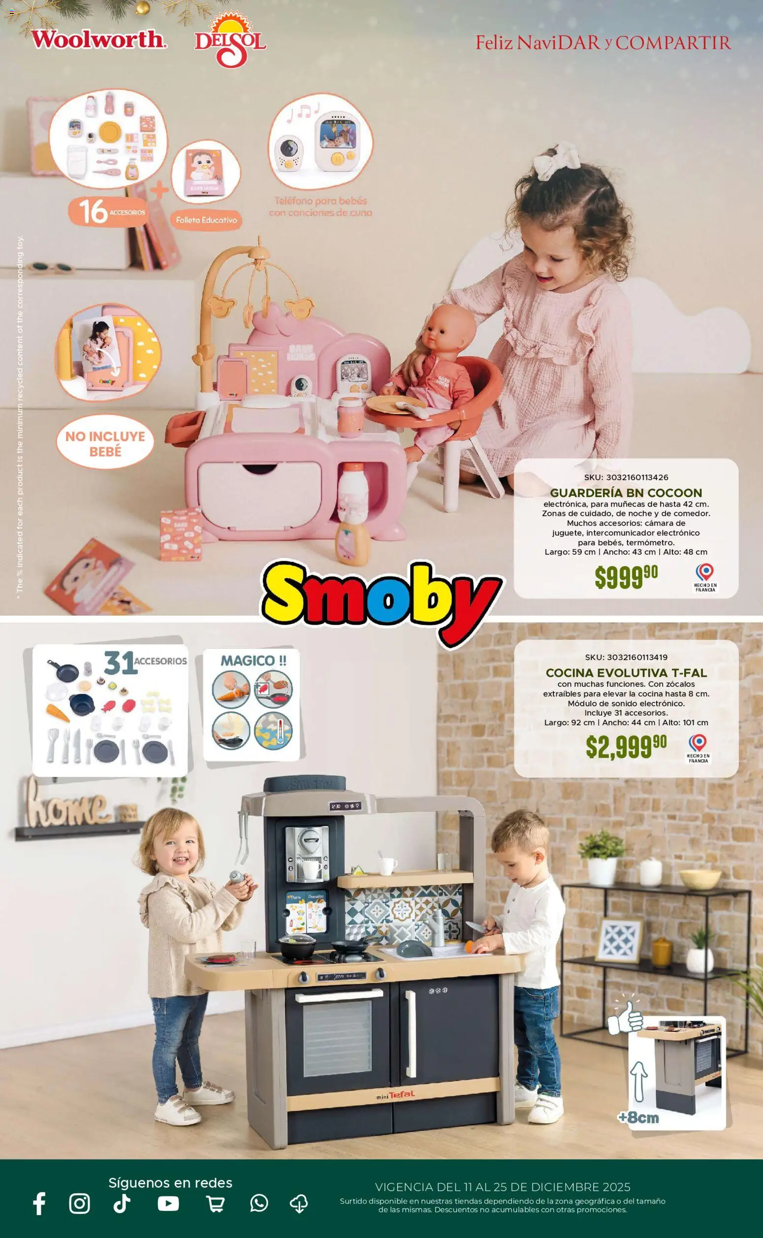 Nuevas ofertas de Del Sol y Woolworth válidas en toda la República Mexicana desde el 11.12.2025. ¡Encuentra las mejores ofertas en Del Sol y Woolworth catálogo! | Página: 3 | Productos: Cámara, Cocina, Cuna, Teléfono