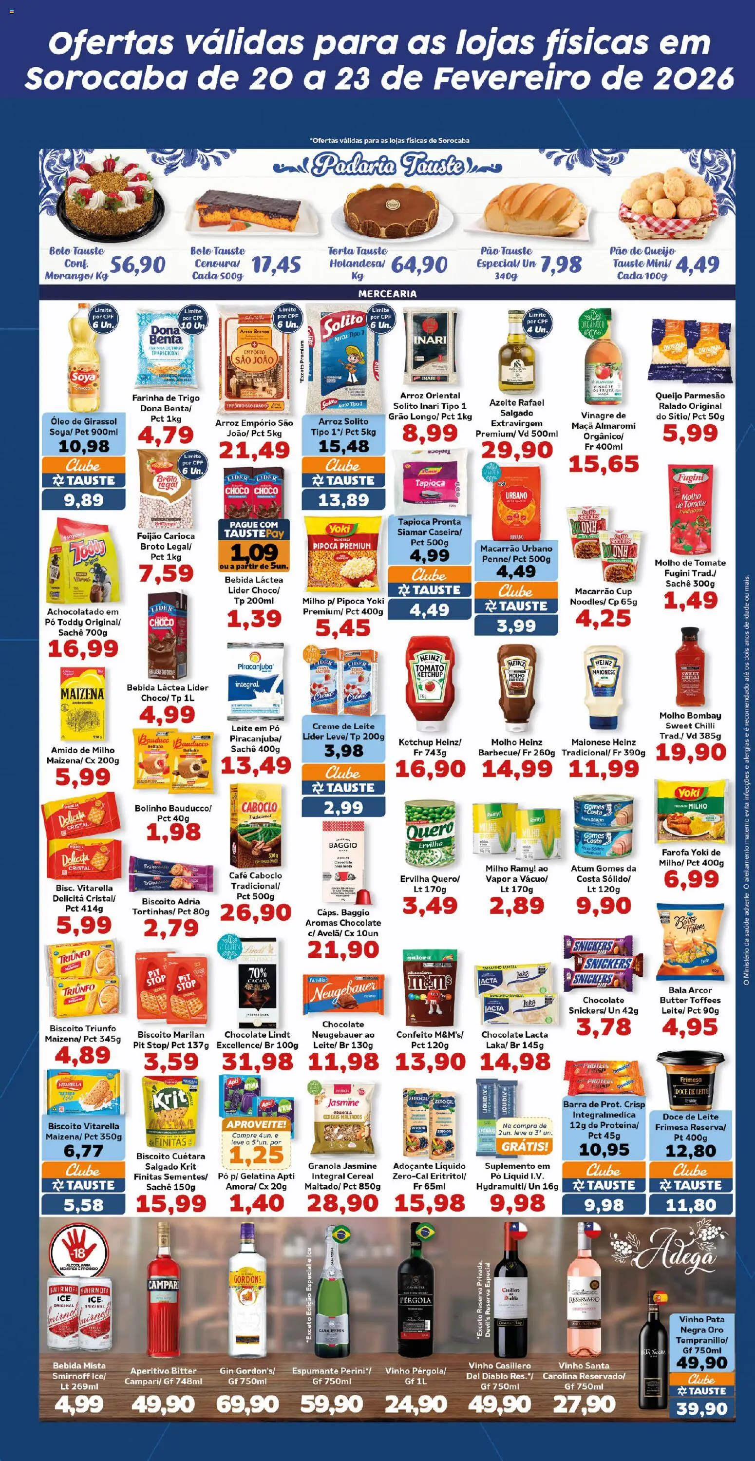 Tauste Folheto - válido de 20.02.2026 | Página: 3 | Produtos: Ervilha, Vinagre, Óleo, Macarrão