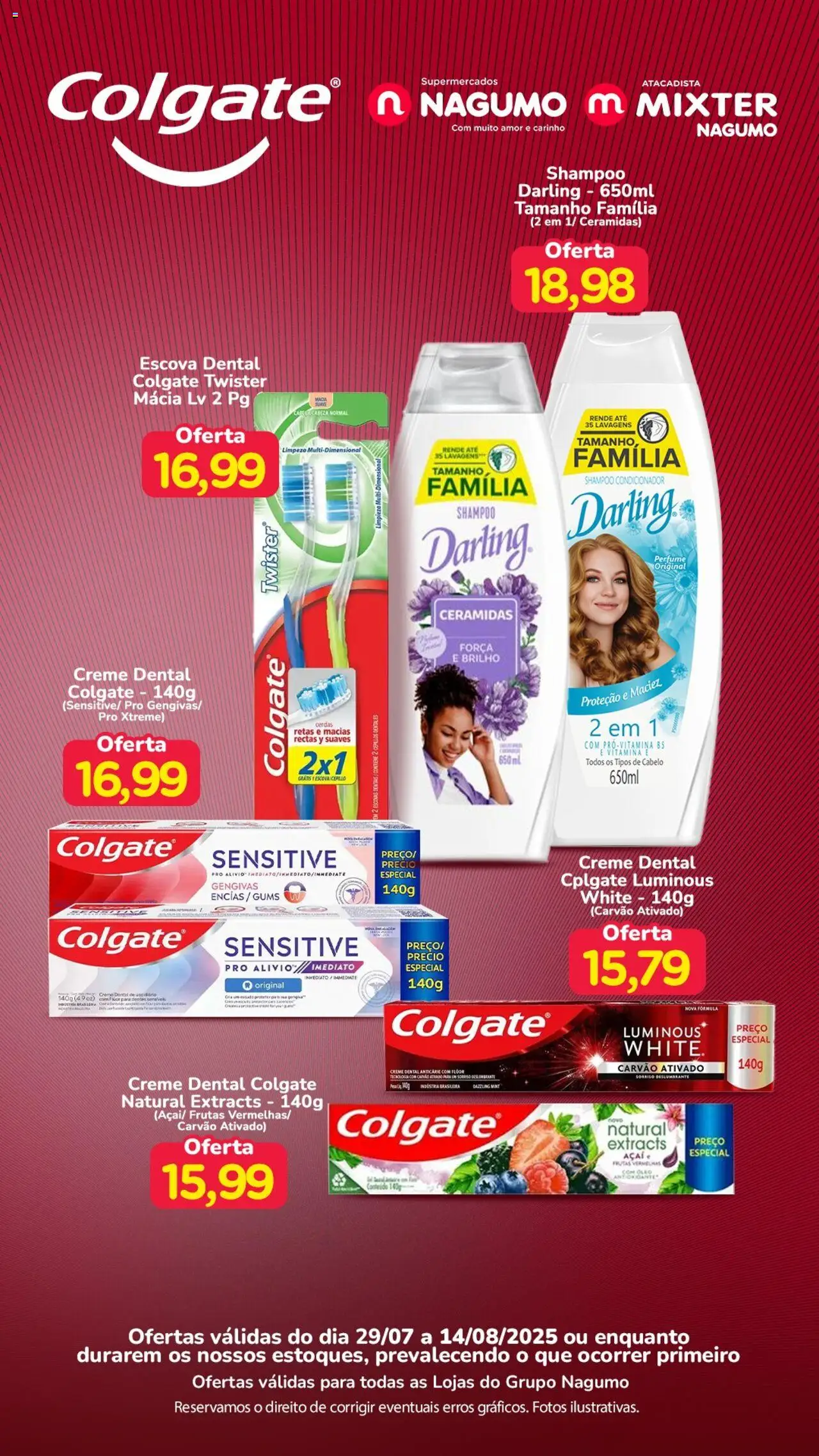 Nagumo Folheto - válido de 29.07.2025 | Página: 1 | Produtos: Escova, Creme, Creme dental, Açaí