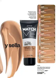 Vista previa de Ultra Matte Base líquida de maquillaje control de brillo, Ultra Matte Base líquida de maquillaje control de brillo 13 tonos. 30 ml, nuevo folleto de la tienda, válido en México a partir del 02.04.2026 | Página: 77 | Productos: Brillo, Mate, Maquillaje