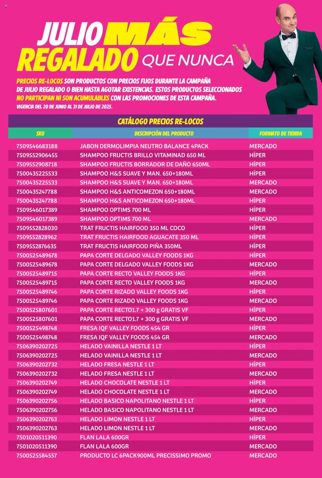 Nuevas ofertas de Soriana válidas en toda la República Mexicana desde el 20.06.2025. ¡Encuentra las mejores ofertas en Soriana - Catálogo Re Locos Híper Nacional! | Página: 7 | Productos: Limón, Aguacate, Helado, Campana
