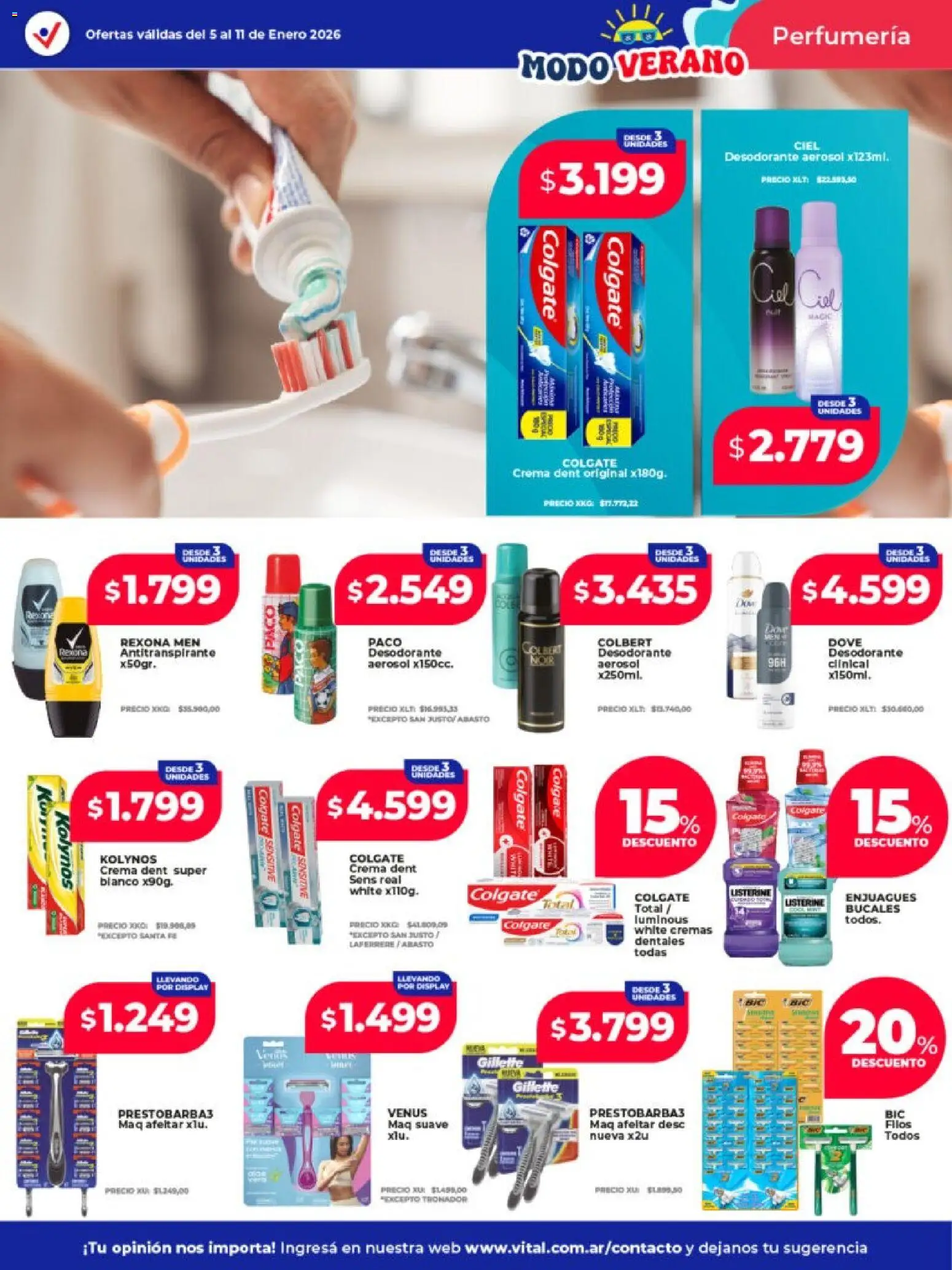 Vital - Ofertas - Mar del Plata  │ válido desde el 05.01.2026 | Página: 3 | Productos: Desodorante, Antitranspirante, Torta, Crema