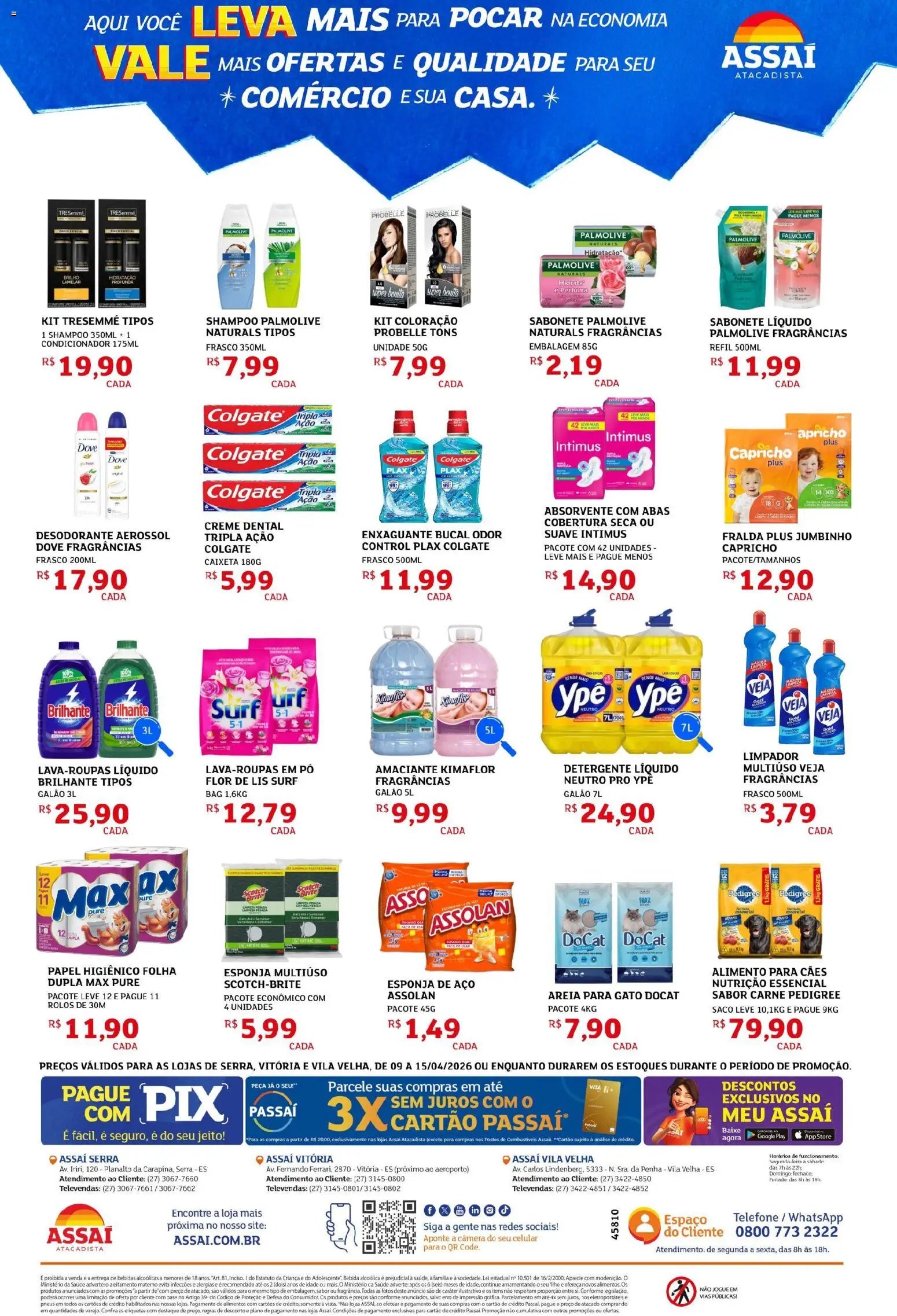 Assaí Atacadista Folheto - válido de 09.04.2026 | Página: 4 | Produtos: Pó, Base, Telefone, Creme dental
