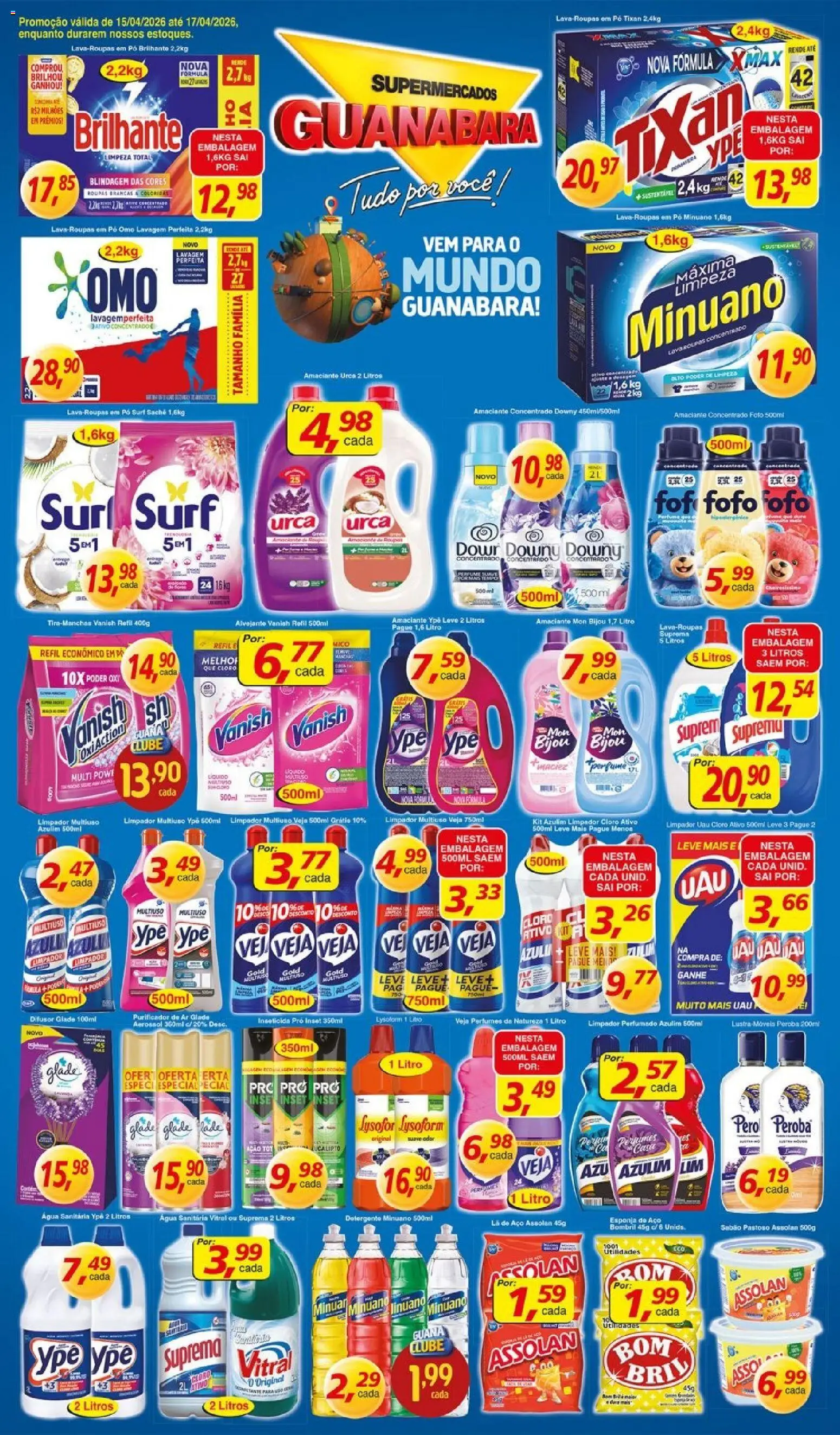 Supermercados Guanabara Folheto - válido de 15.04.2026 | Página: 11 | Produtos: Purificador de ar, Pó, Limpador multiuso, Inseticida
