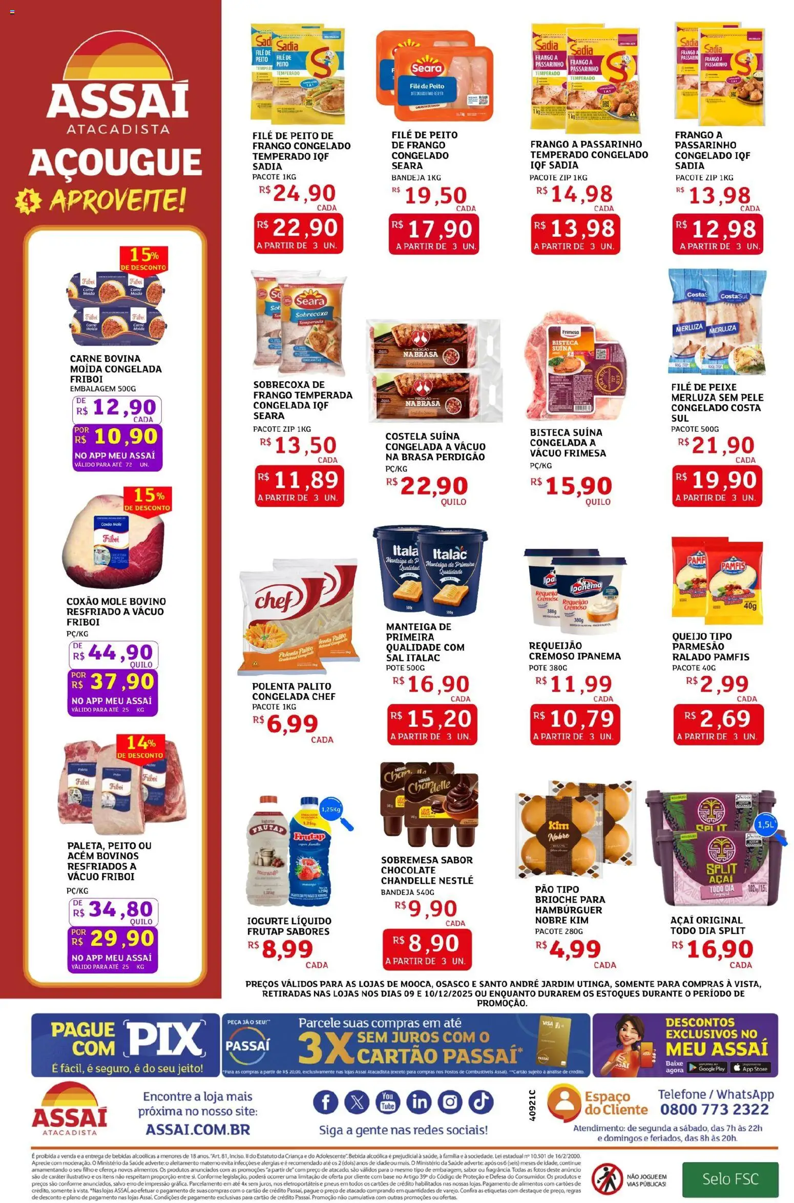 Assaí Atacadista Folheto - válido de 09.12.2025 | Página: 2 | Produtos: Queijo, Bandeja, Sal, Requeijão