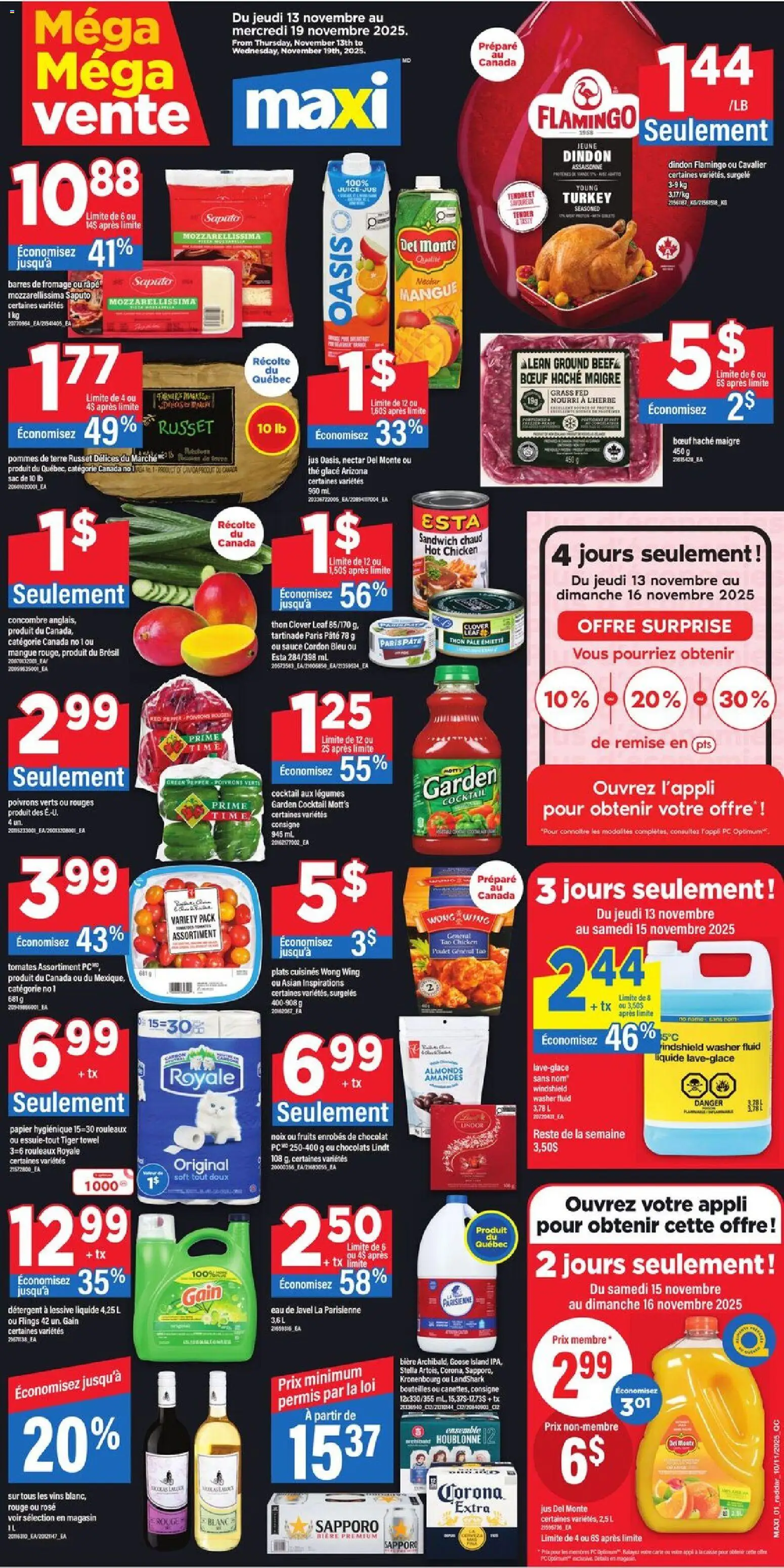 Maxi flyer valid from 13.11.2025 | Page: 1 | Products: PC, Turkey, Detergent, Chicken