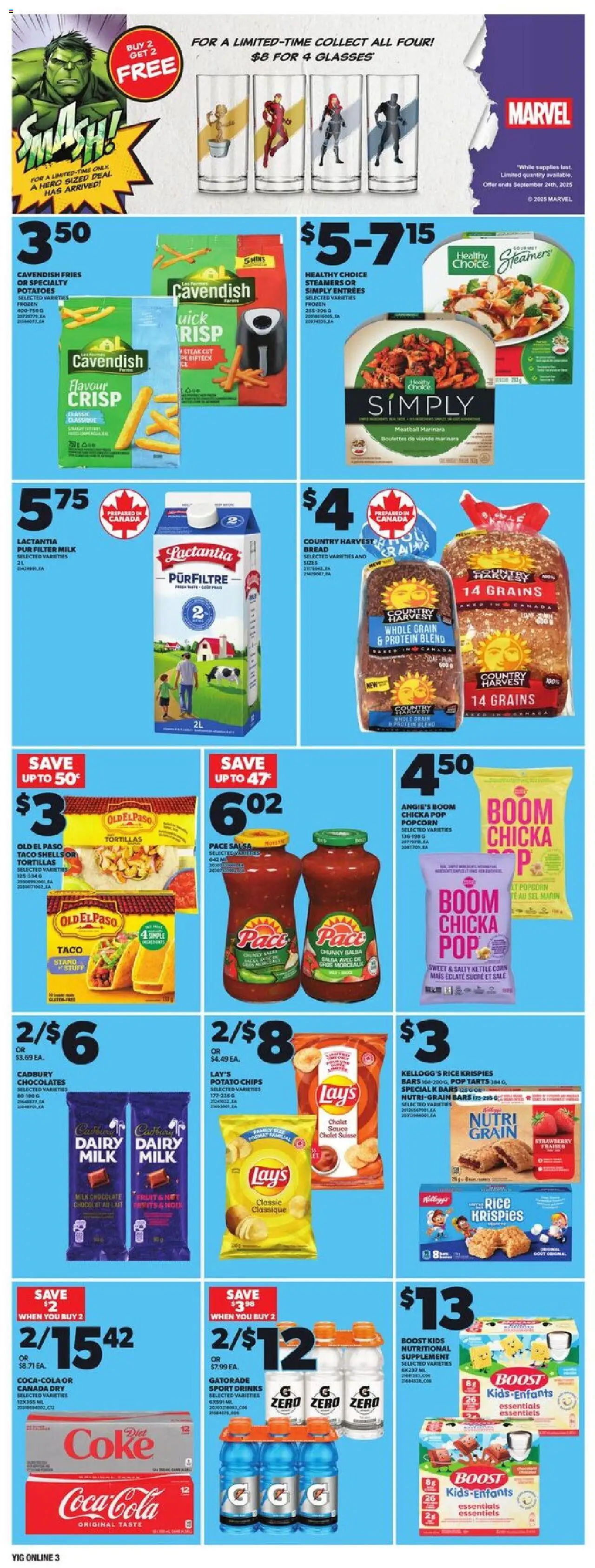 Independent Grocer flyer valid from 18.09.2025 | Page: 9 | Products: Rice, Chips, Glasses, Chocolate