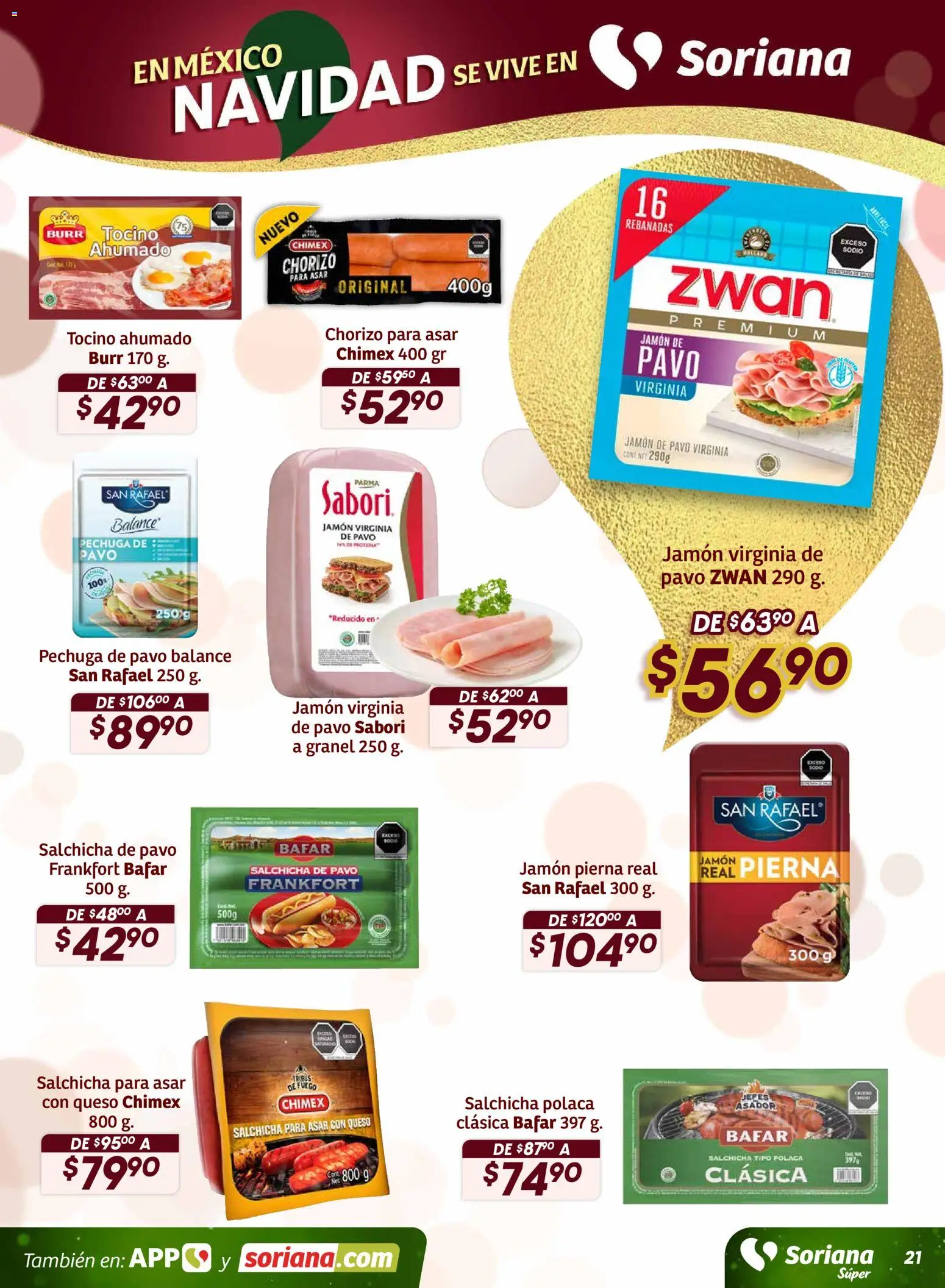 Nuevas ofertas de Soriana válidas en toda la República Mexicana desde el 27.11.2025. ¡Encuentra las mejores ofertas en Soriana - Preciazazaso Súper: Ags, Col, Gto, Jal, Mich! | Página: 22 | Productos: Salchicha, Queso, Jamón, Chorizo