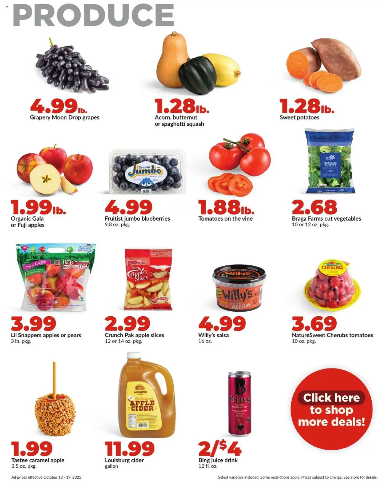 HyVee Weekly Ad - valid from 13.10.2025 | Page: 8 | Products: Squash, Apples, Tomatoes, Blueberries