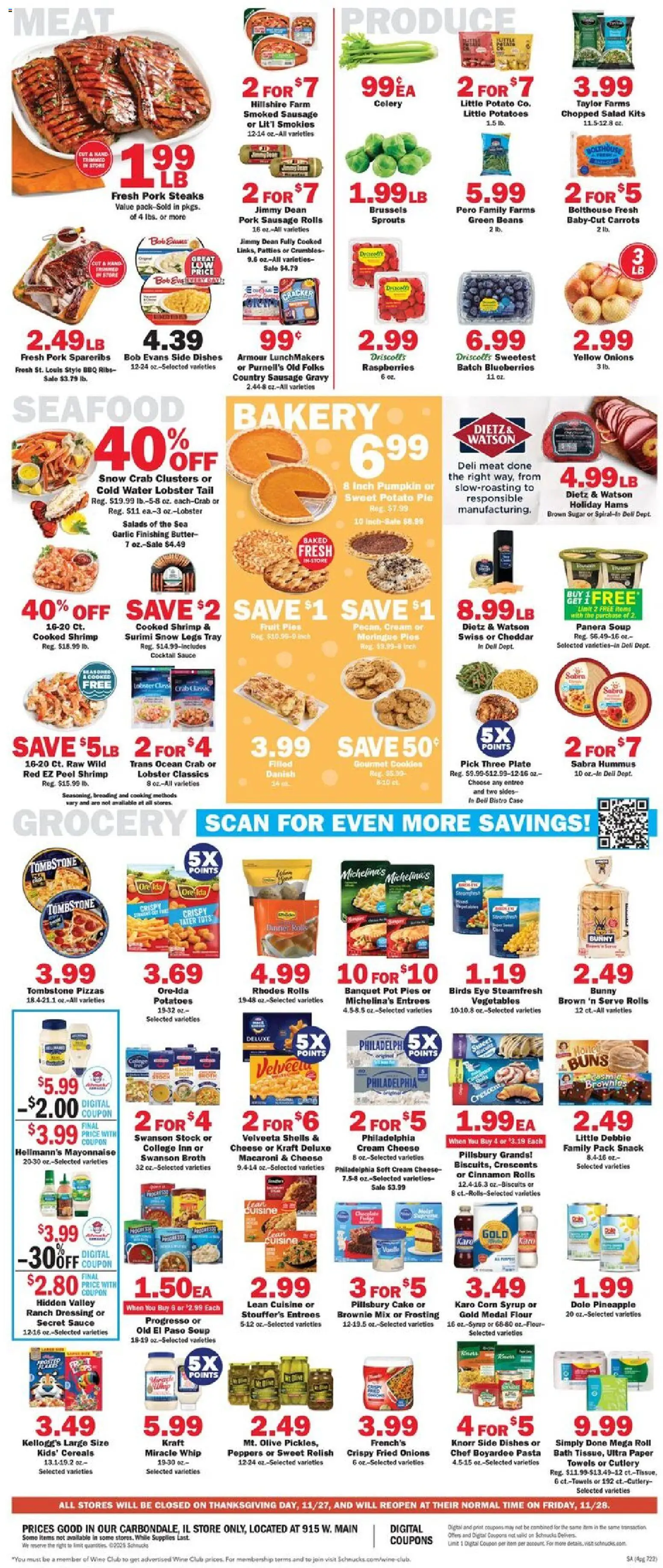 Schnucks Weekly Ad - valid from 19.11.2025 | Page: 4 | Products: Pineapple, Cereals, Blueberries, Case