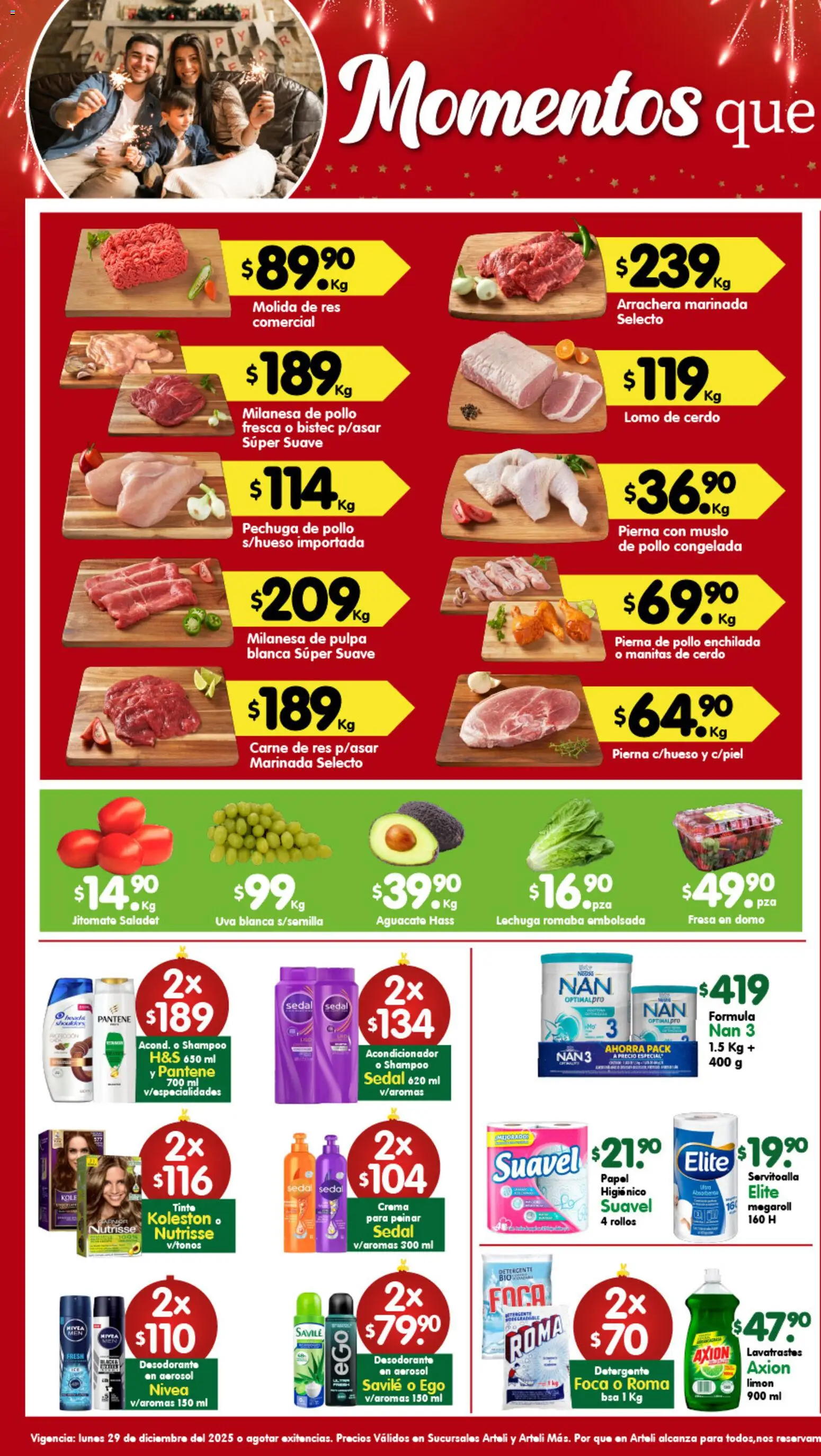 Nuevas ofertas de Arteli válidas en toda la República Mexicana desde el 29.12.2025. ¡Encuentra las mejores ofertas en Arteli folleto Valles! | Página: 1 | Productos: Pollo, Detergente, Aguacate, Acondicionador