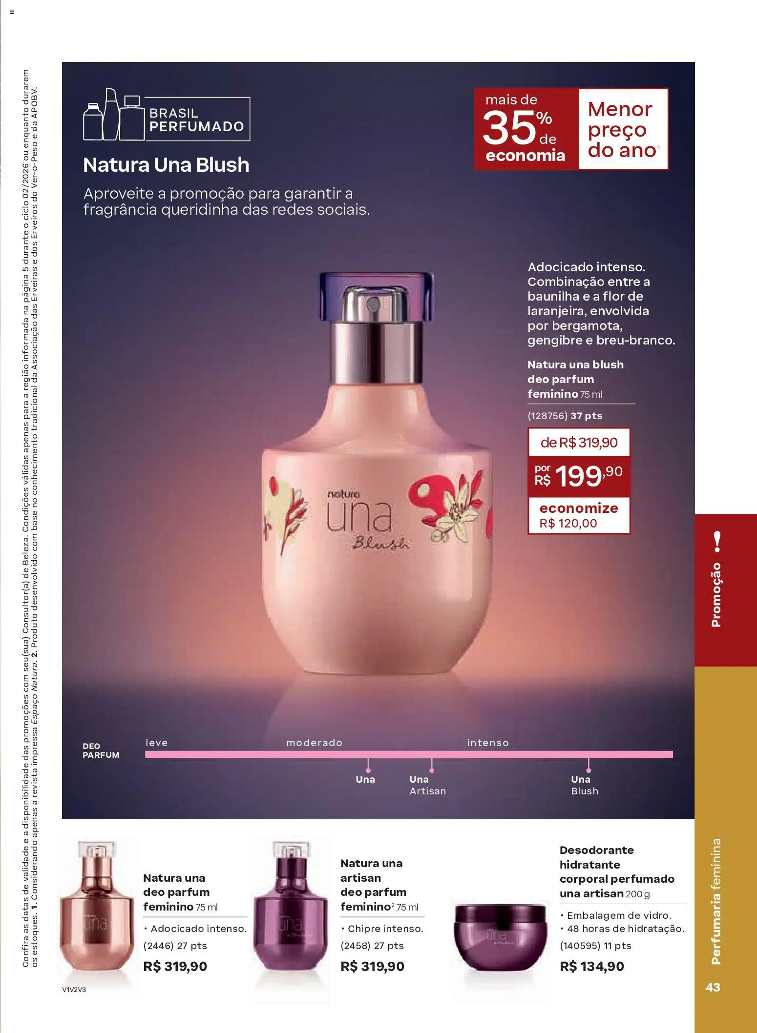 Natura Folheto - válido de 13.01.2026 | Página: 43 | Produtos: Gengibre, Desodorante, Revista, Base