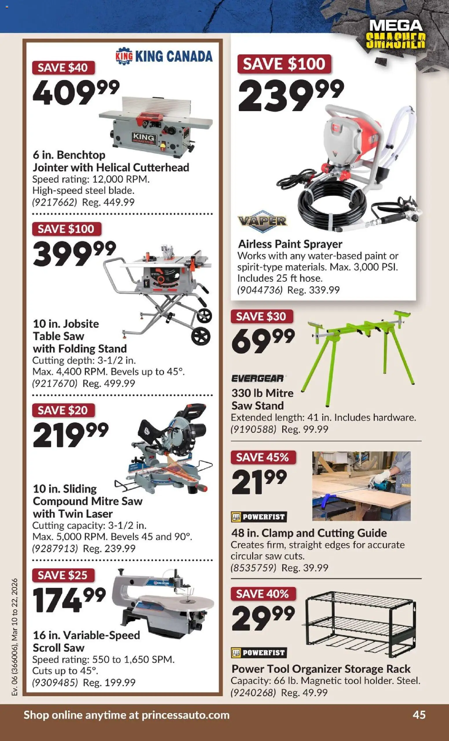 Princess Auto flyer valid from 10.03.2026 | Page: 50 | Products: Table