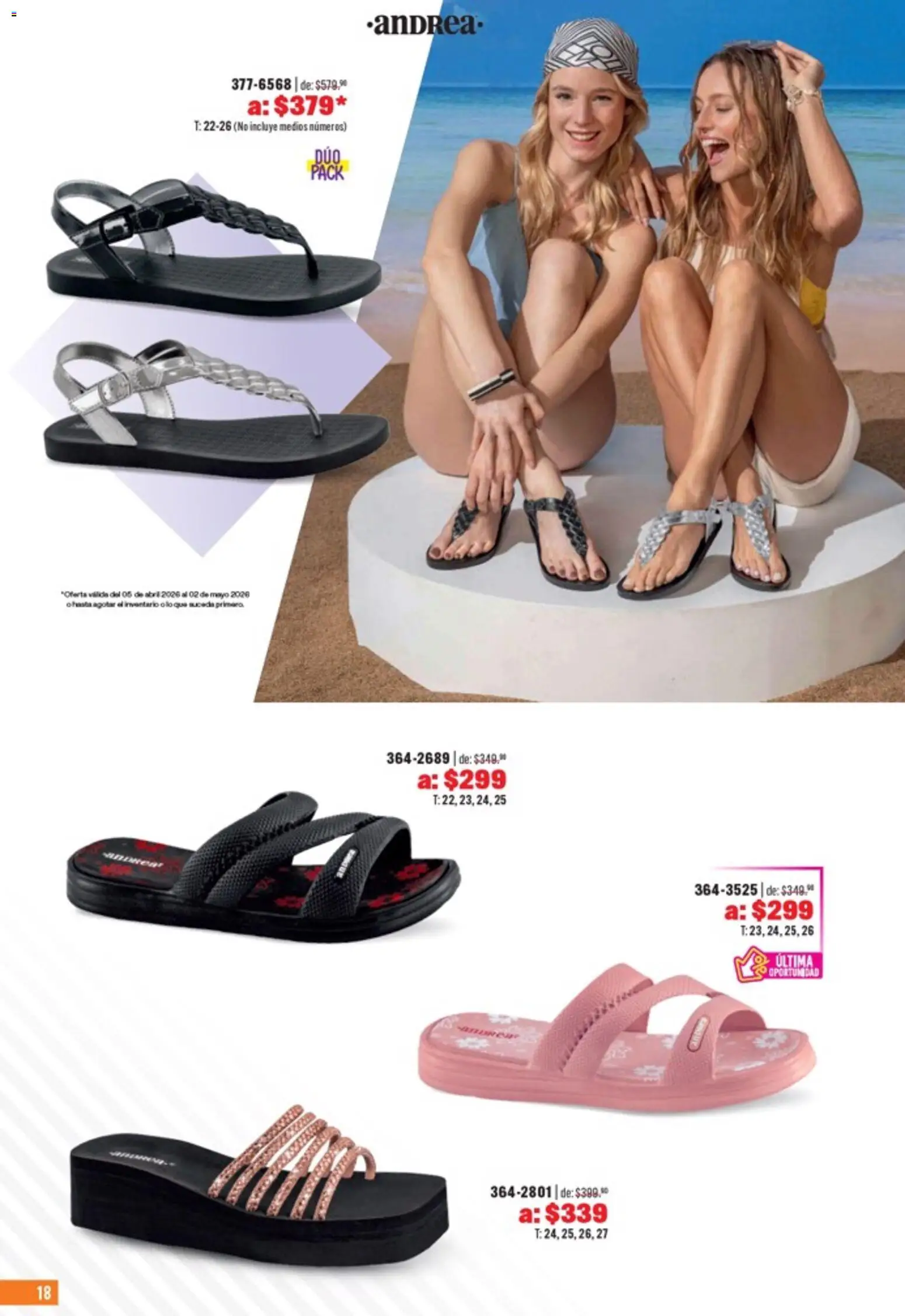 Nuevas ofertas de Andrea válidas en toda la República Mexicana desde el 05.04.2026. ¡Encuentra las mejores ofertas en Andrea catálogo Outlet! | Página: 18