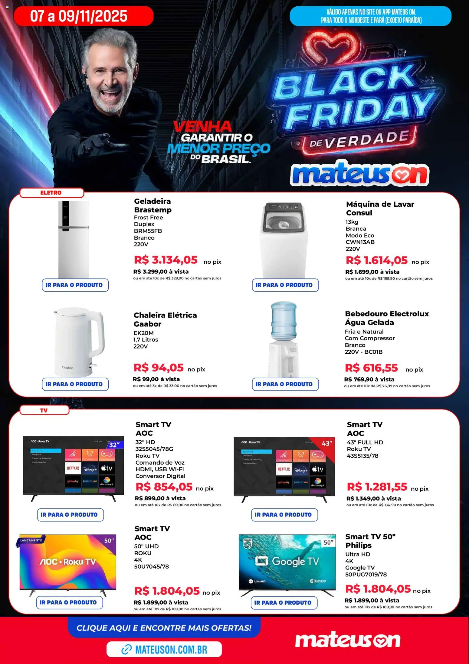 Mateus Folheto - válido de 07.11.2025 | Página: 2 | Produtos: Máquina de lavar, Tv, Compressor, USB