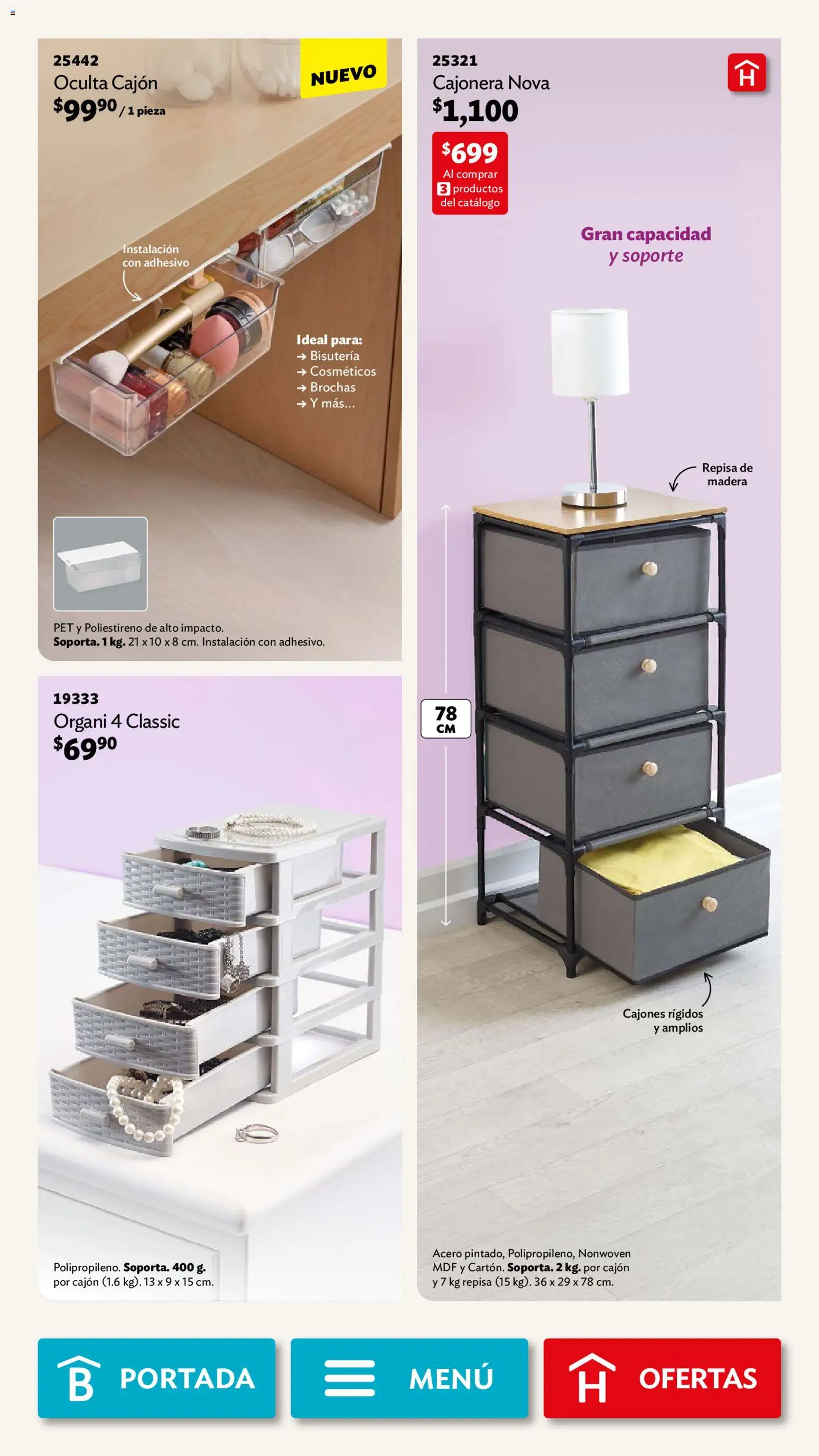 Nuevas ofertas de Betterware válidas en toda la República Mexicana desde el 05.01.2026. ¡Encuentra las mejores ofertas en Betterware campaña 1 2026! | Página: 17 | Productos: Repisa, Cajonera