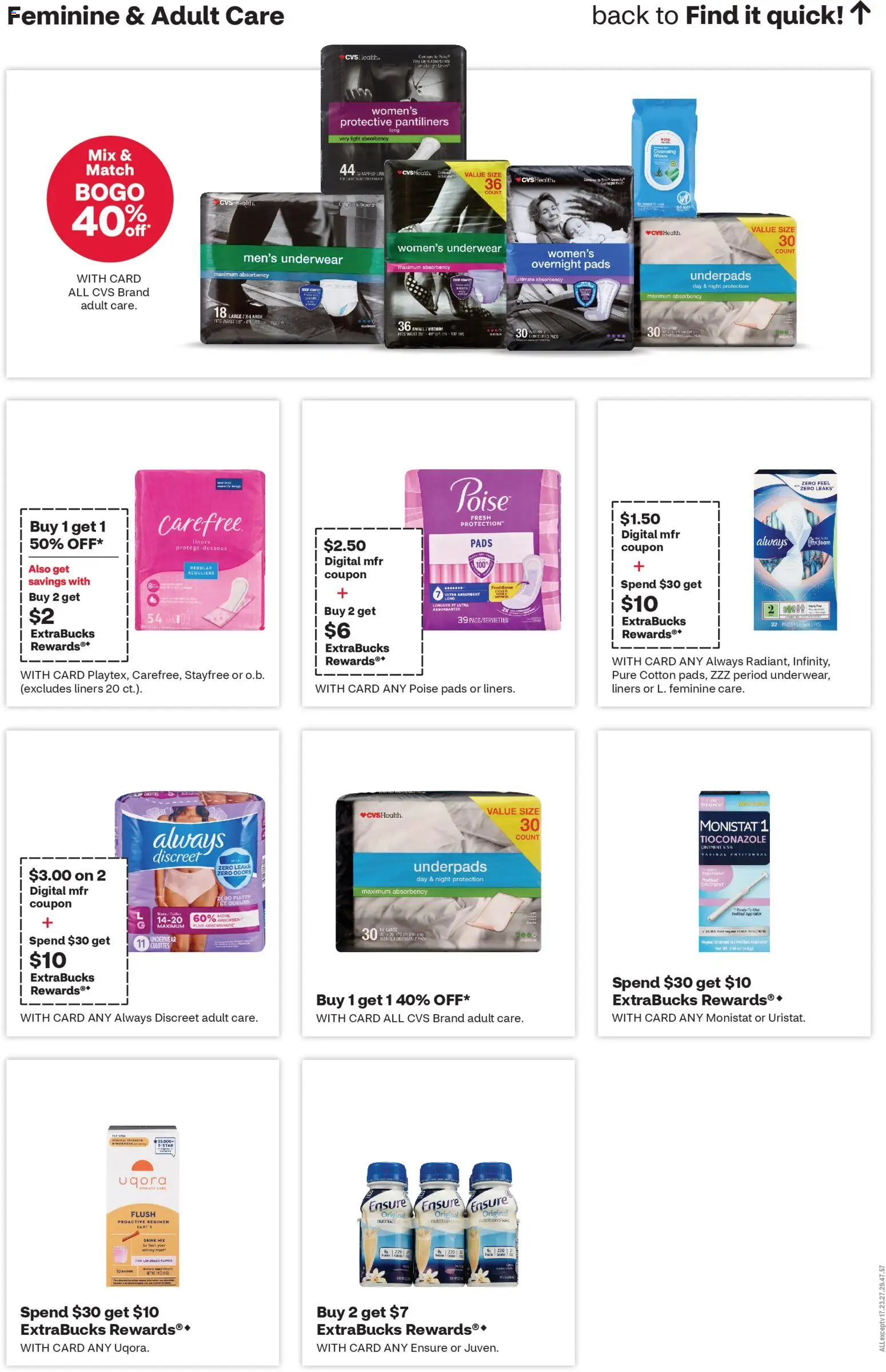 CVS Pharmacy Weekly Ad - FL - valid from 09.11.2025 | Page: 8 | Products: Pads, Underwear