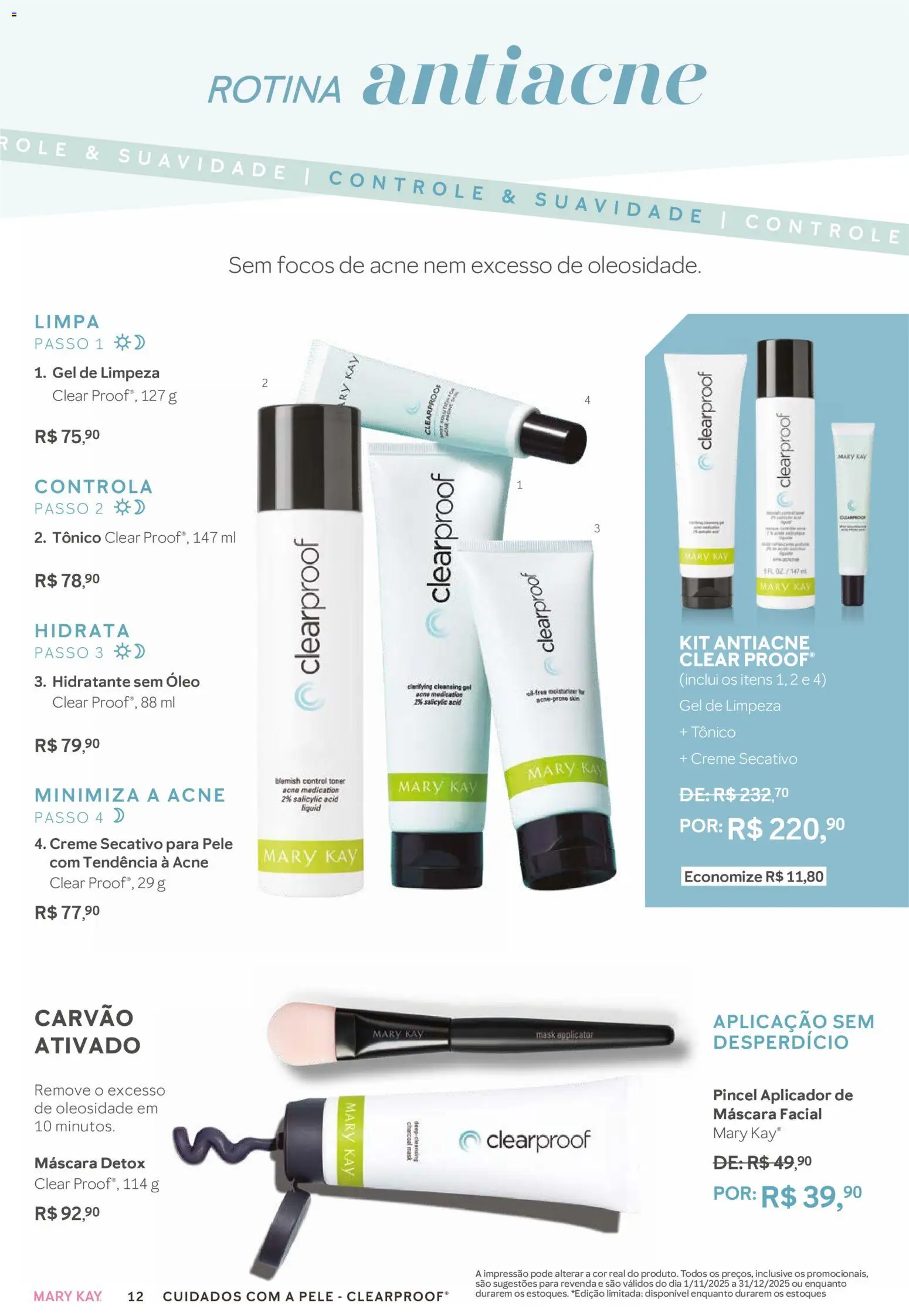 Mary Kay Folheto - válido de 01.11.2025 | Página: 12 | Produtos: Tônico, Pincel, Gel de limpeza, Toner