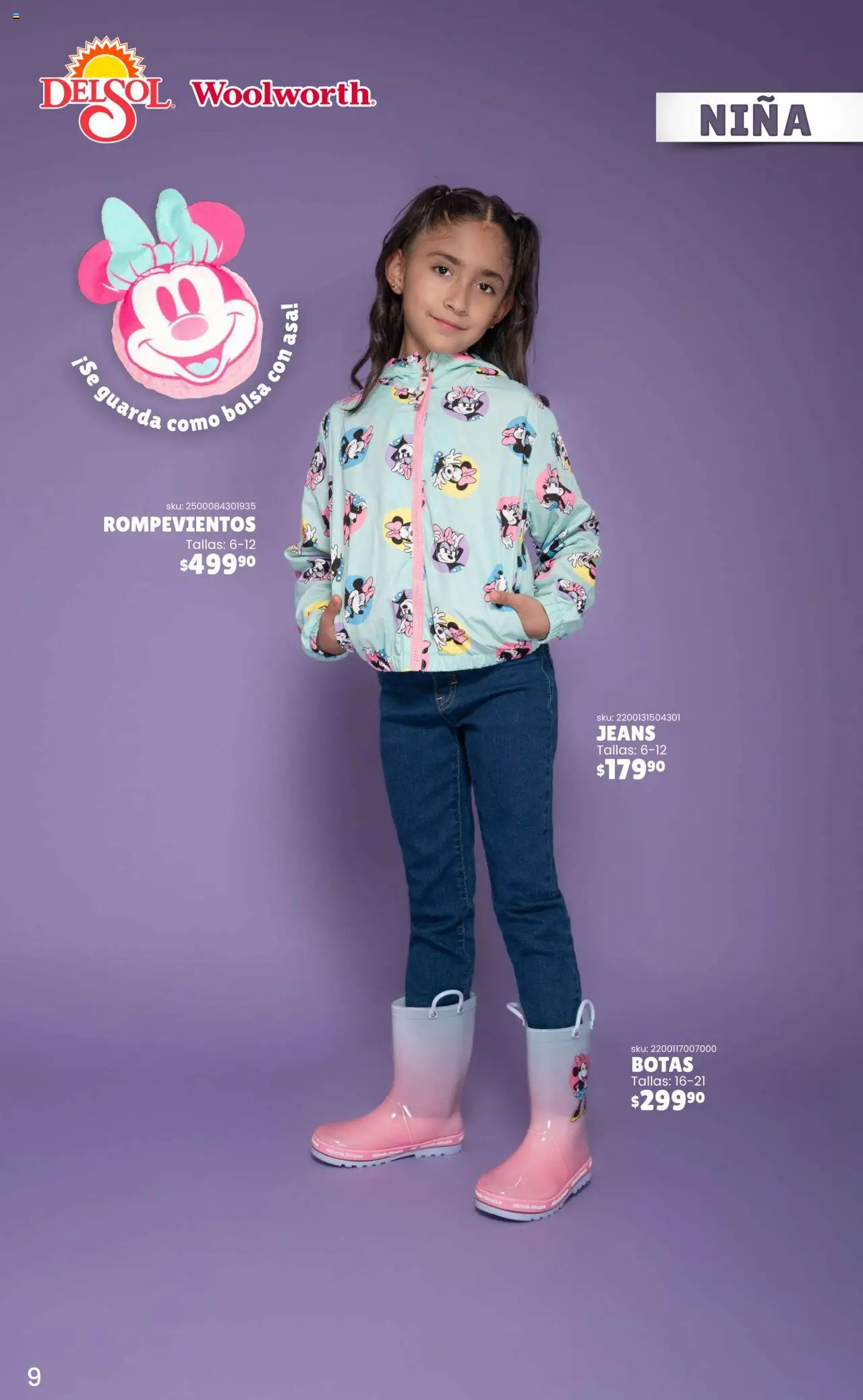 Nuevas ofertas de Del Sol y Woolworth válidas en toda la República Mexicana desde el 25.09.2025. ¡Encuentra las mejores ofertas en Del Sol y Woolworth - Catálogo Rompevientos Disney! | Página: 9 | Productos: Botas, Bolsa, Mouse