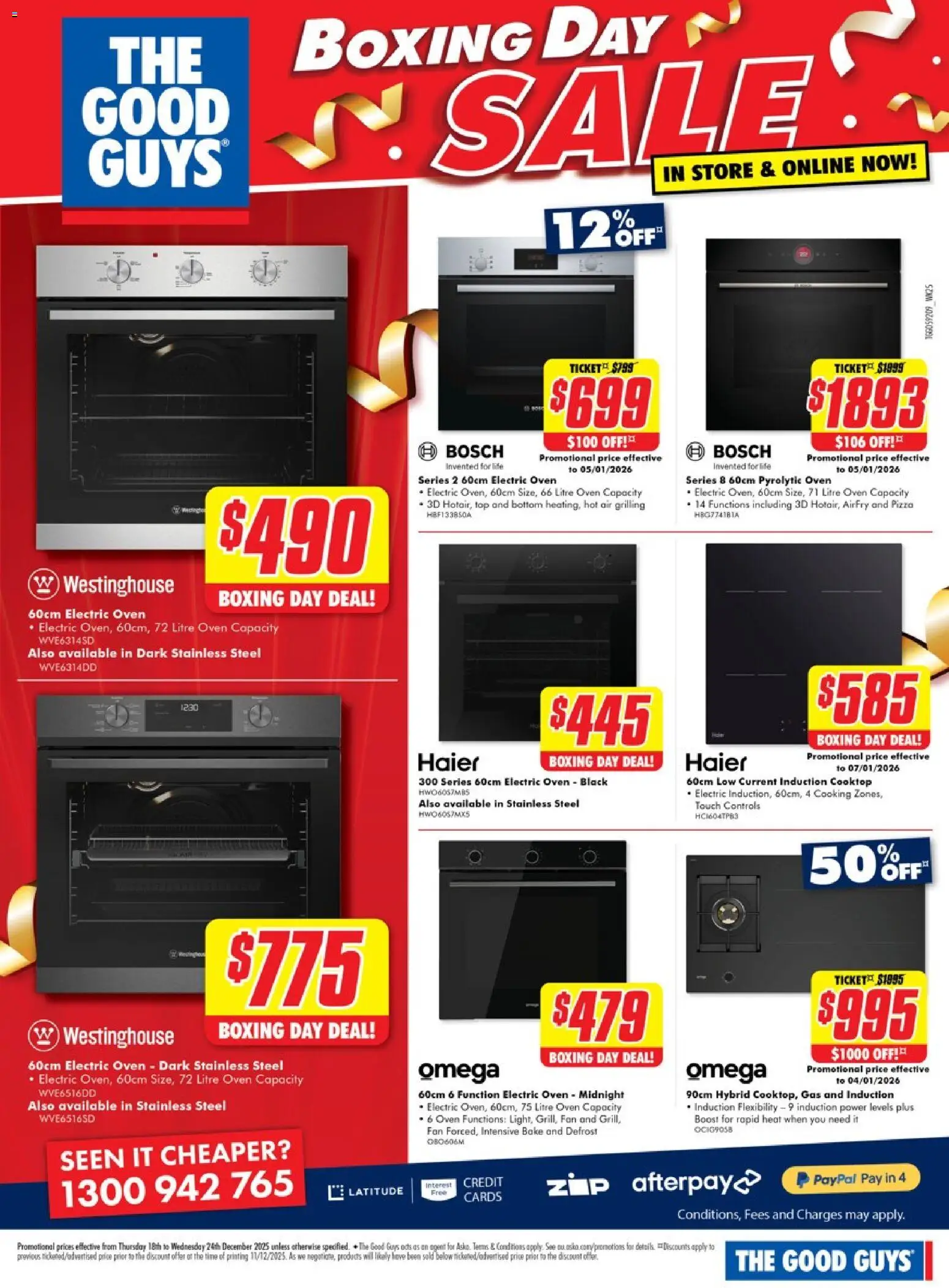 The Good Guys catalogue - valid from 17.12.2025 | Page: 7 | Products: Pizza, Oven, Cooktop, Fan