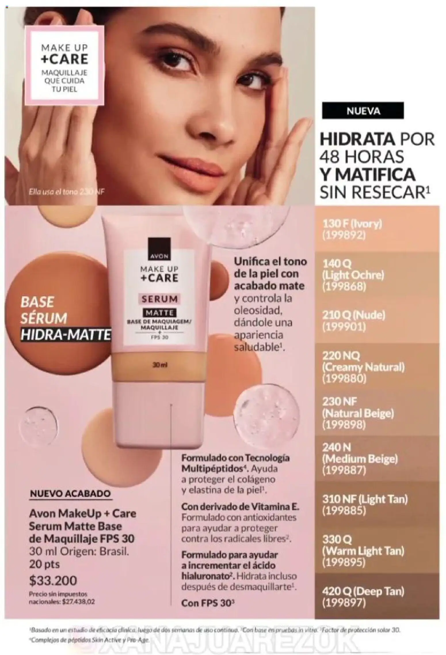 Catálogo AVON Campaña 1/2026 │ válido desde el 01.01.2026 | Página: 28 | Productos: Mate, Base de maquillaje, Maquillaje, Serum
