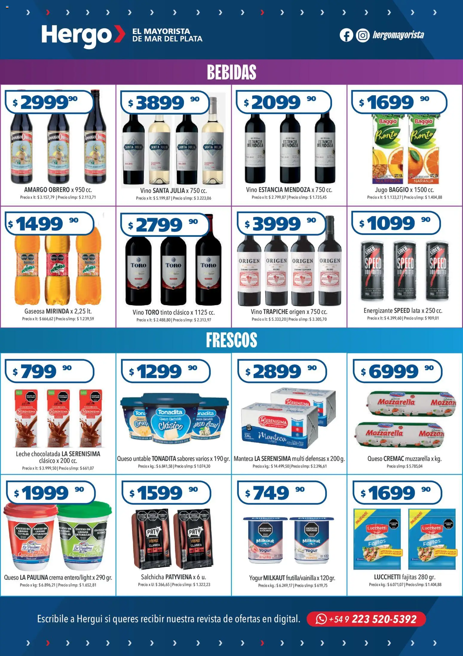 Hergo catálogo │ válido desde el 19.11.2025 | Página: 3 | Productos: Salchicha, Manteca, Chocolatada, Jugo