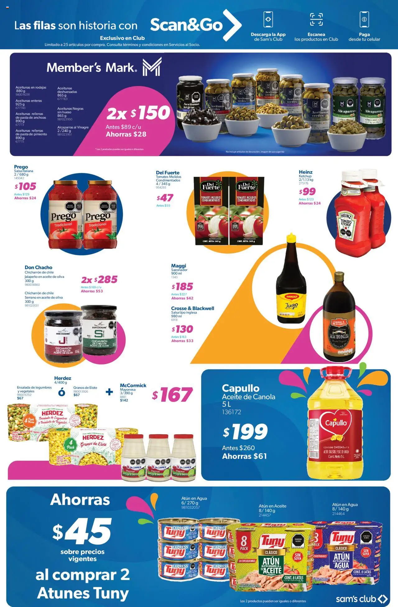 Nuevas ofertas de Sam's Club válidas en toda la República Mexicana desde el 09.09.2025. ¡Encuentra las mejores ofertas en Sam's Club - Catálogo Socio Fest! | Página: 9 | Productos: Mayonesa, Aceitunas, Atún, Ensalada