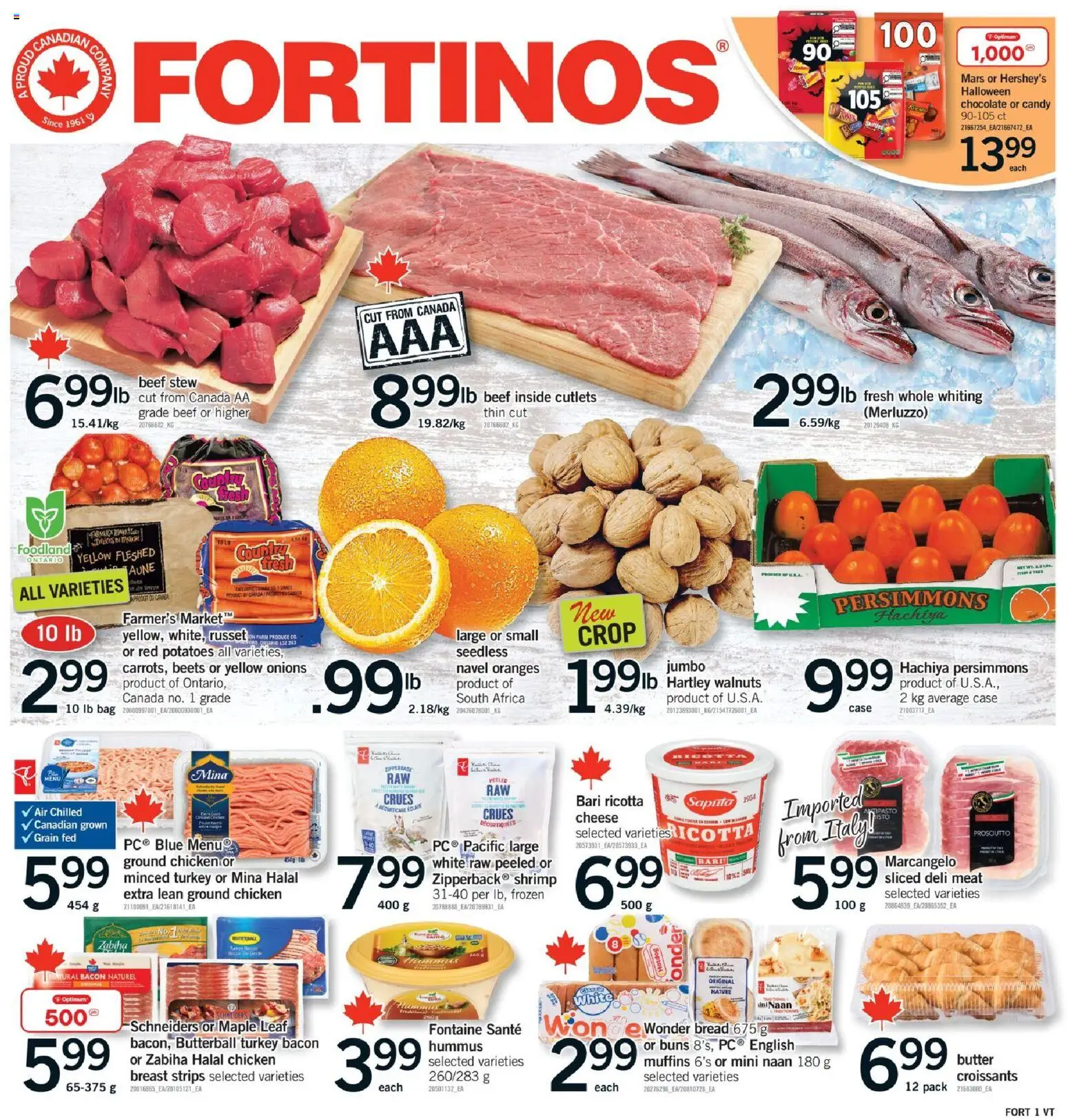 Fortinos flyer valid from 23.10.2025 | Page: 1 | Products: Beef, Turkey, Case, Butter