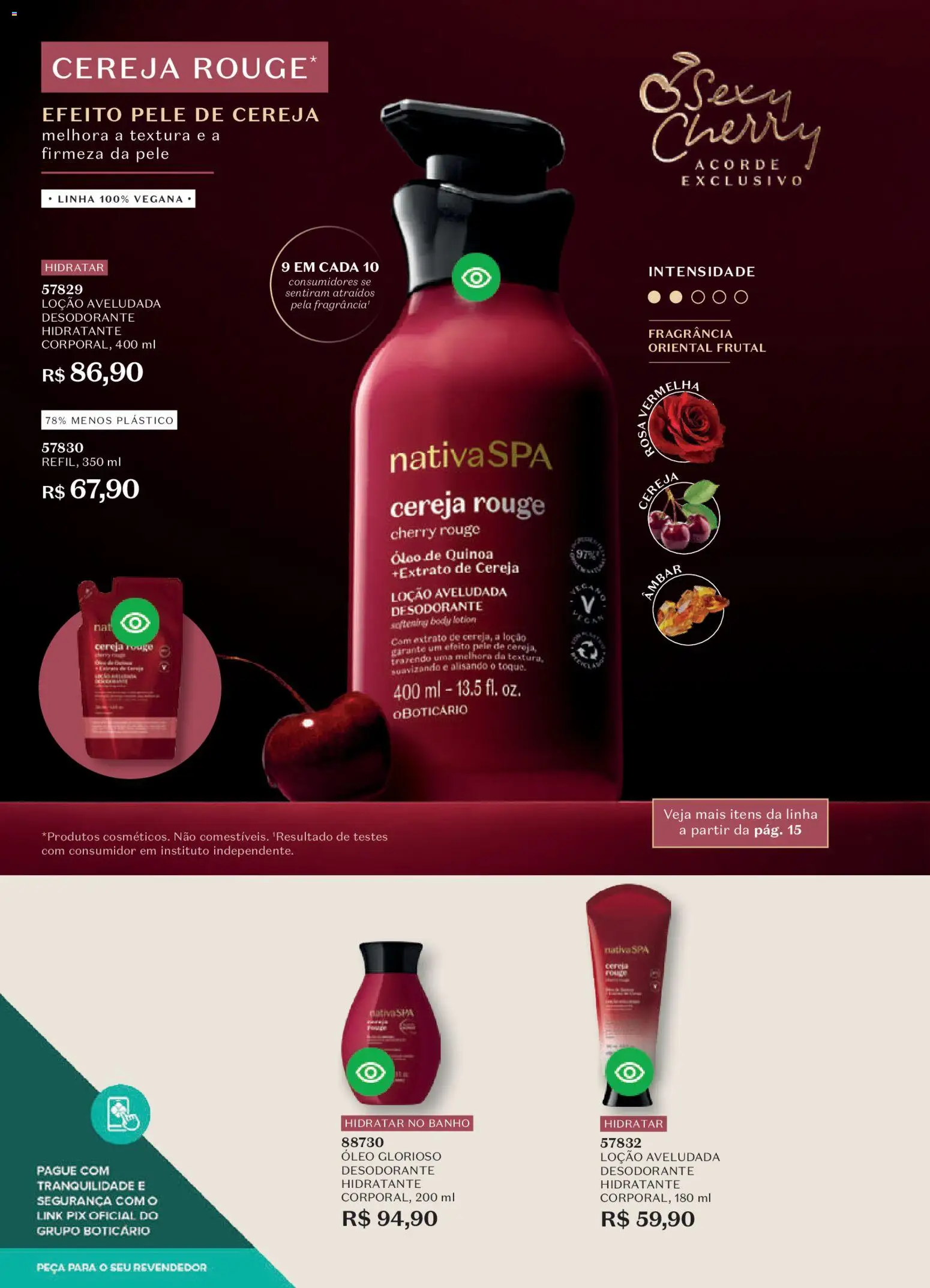 O Boticário Folheto - válido de 23.03.2026 | Página: 24 | Produtos: Cereja, Fragrância, Desodorante, Óleo