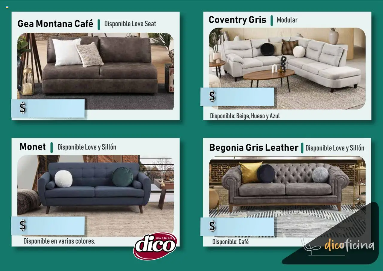 Nuevas ofertas de Muebles Dico válidas en toda la República Mexicana desde el 25.09.2025. ¡Encuentra las mejores ofertas en Muebles Dico -  Catálogo Oficina! | Página: 38 | Productos: Sillón, Café, Modular