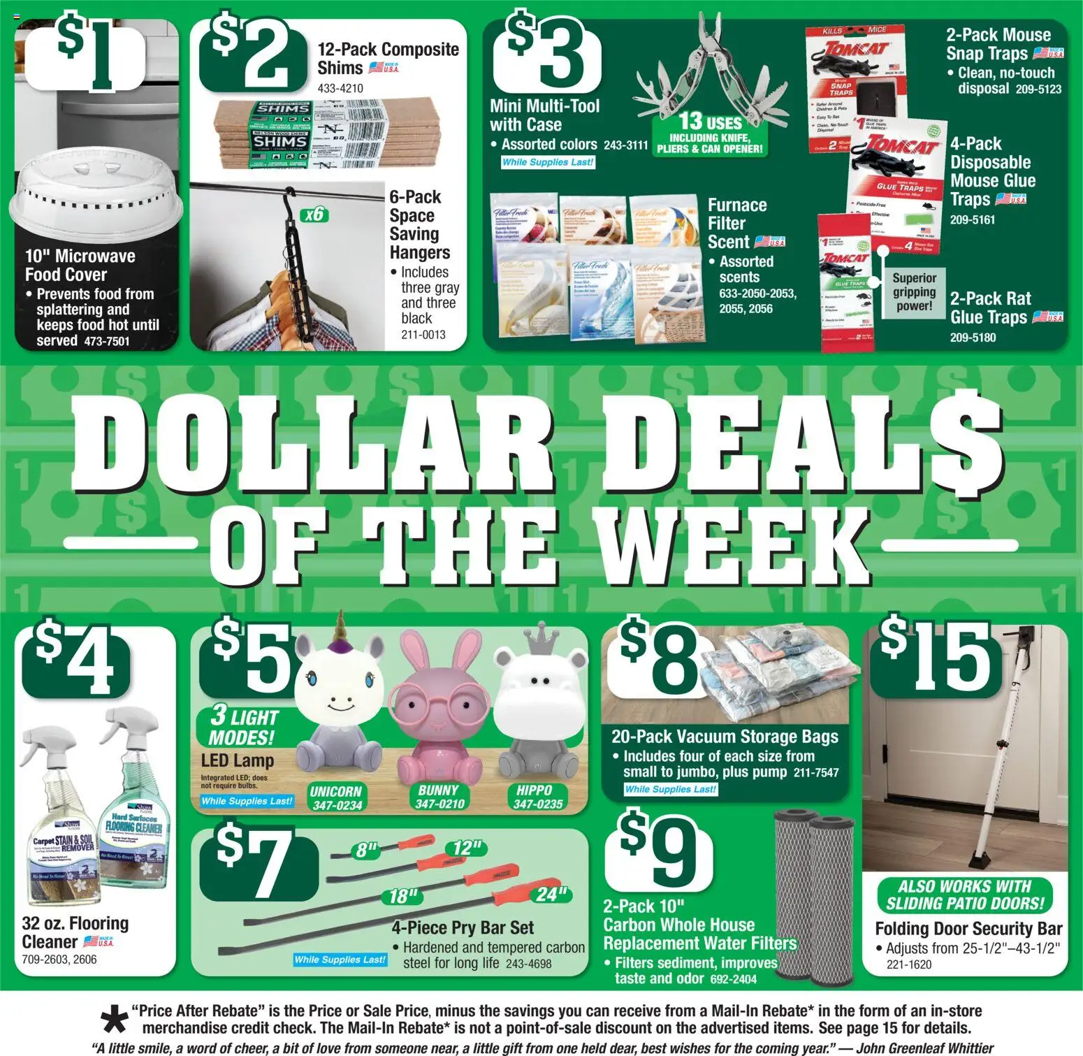 Menards Weekly Ad - valid from 17.12.2025 | Page: 2 | Products: Pry Bar, Pump, Carpet, Lamp