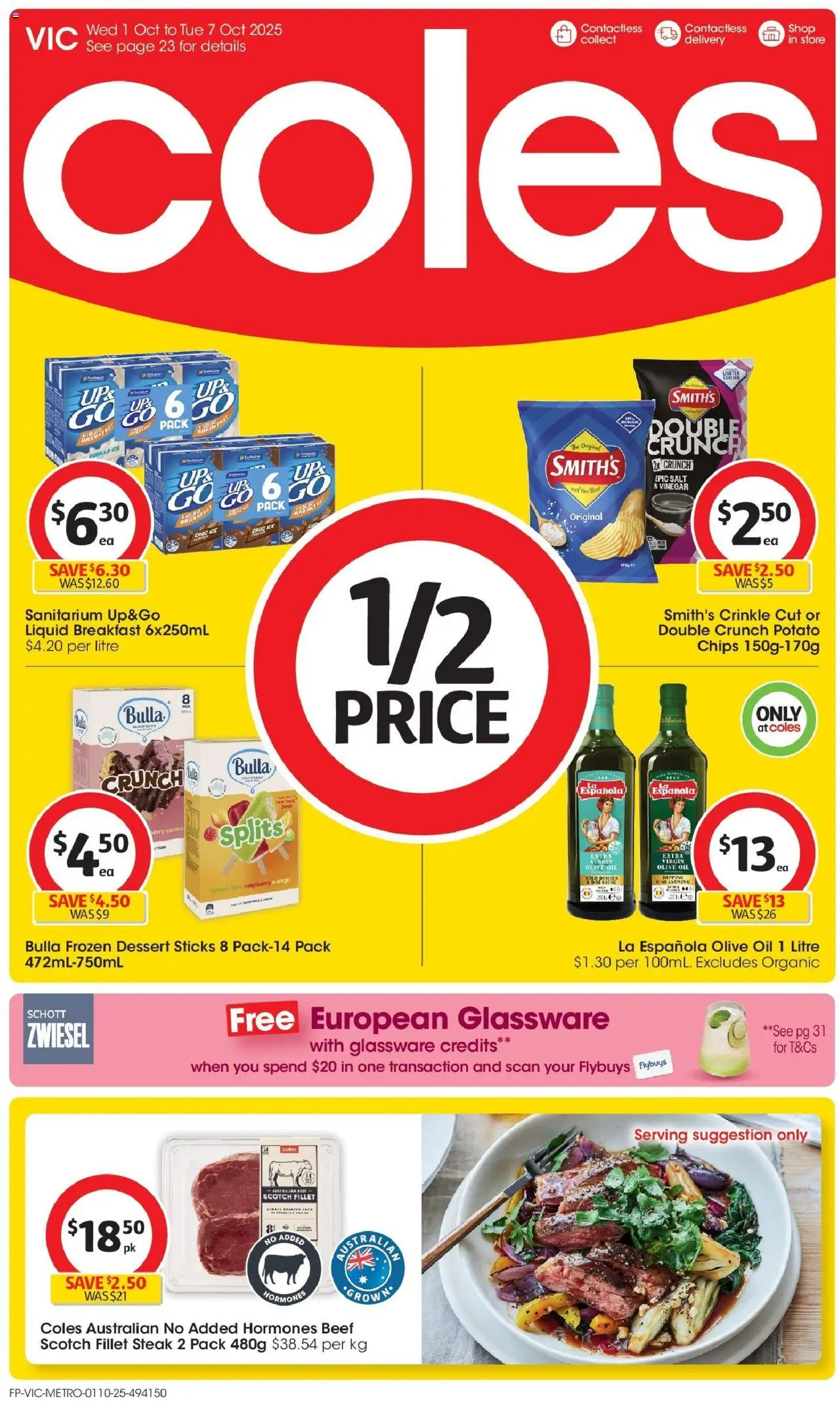 Coles catalogue - valid from 01.10.2025 | Page: 1 | Products: Oil, Beef, Lemon, Vinegar